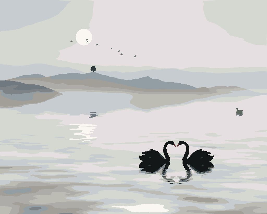 zuty Malování podle čísel - LABUTÍ JEZERO - Rozměr: 40x50 cm, Rámování: Varianta: bez rámu a bez vypnutí plátna - obrázek 7