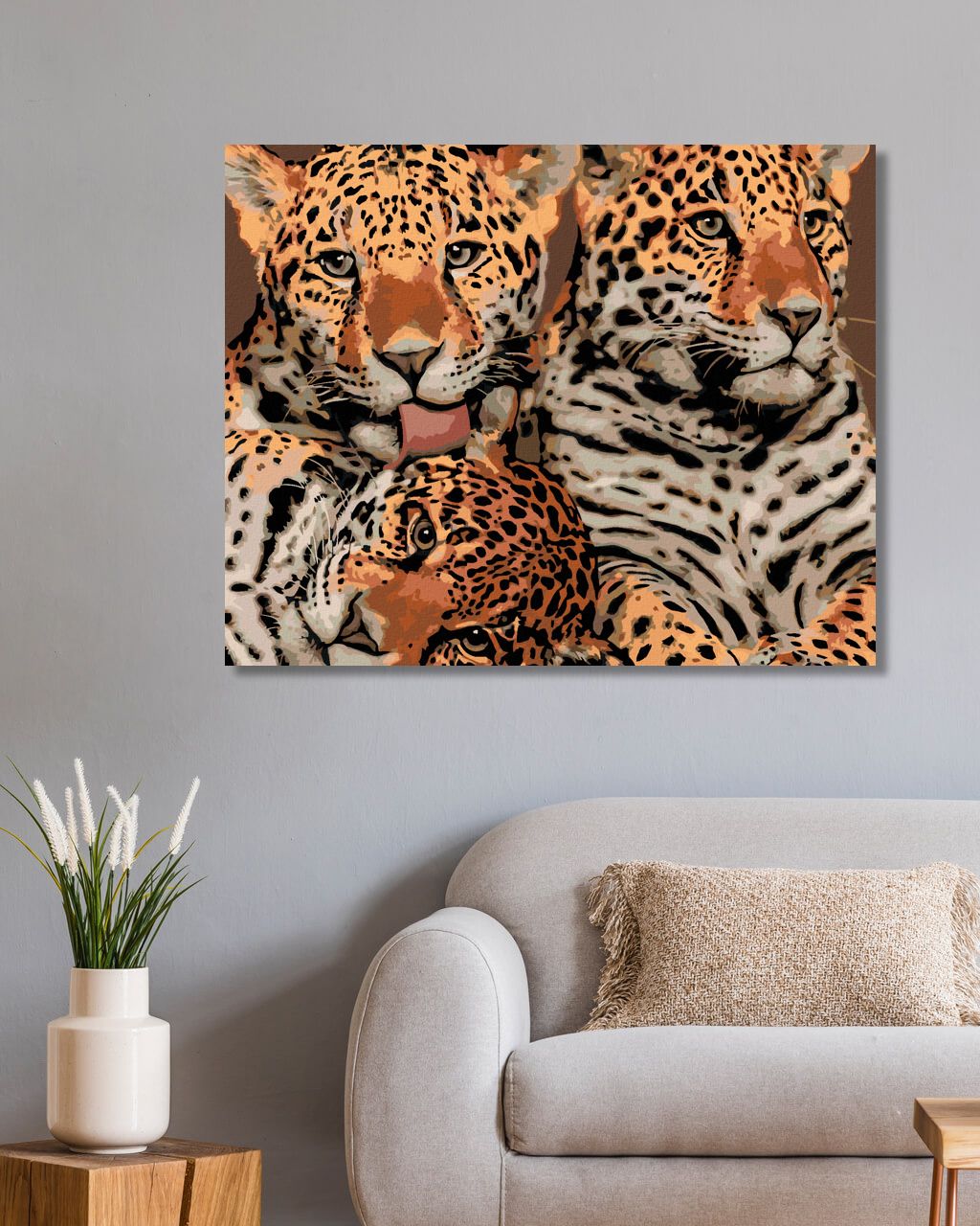 zuty Malování podle čísel - MATKA JAGUÁRA A DVĚ MLÁĎATA - Rozměr: 40x50 cm, Rámování: Varianta: vypnuté plátno na rám - obrázek 10