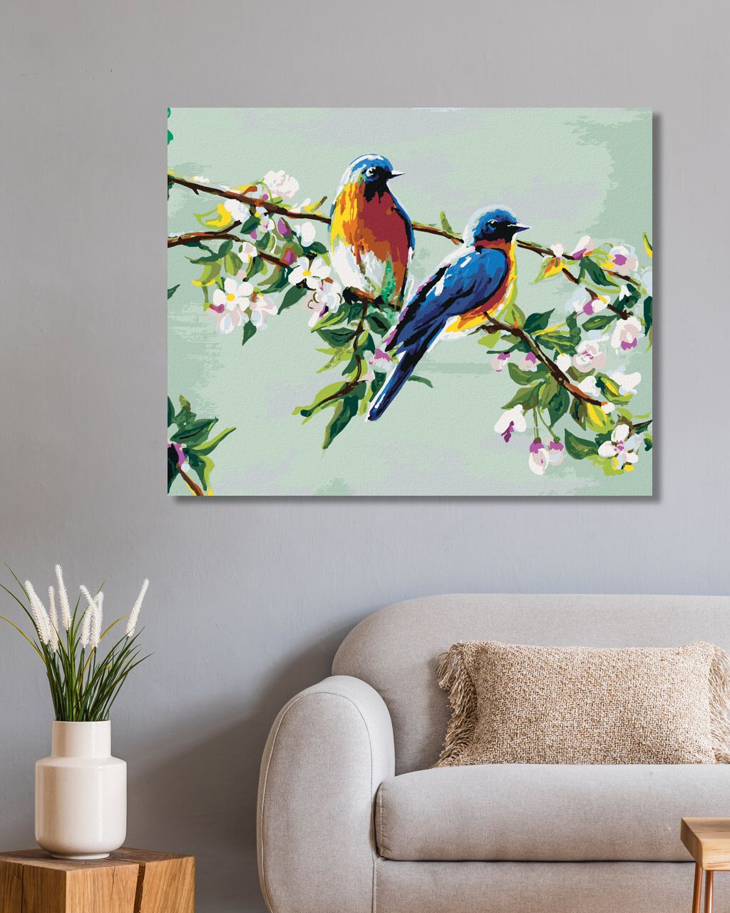 zuty Malování podle čísel - DVA PTÁČCI NA JABLOŇI - Rozměr: 40x50 cm, Rámování: Varianta: vypnuté plátno na rám - obrázek 10