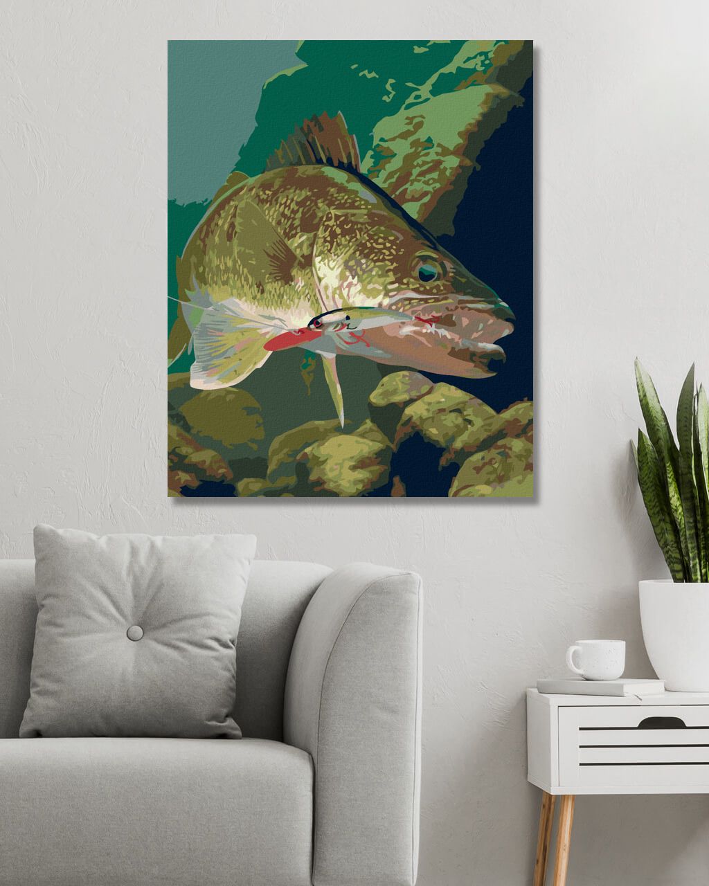 zuty Malování podle čísel - ŠTIKA CHYCENÁ NA HÁČEK (AL AGNEW) - Rozměr: 40x50 cm, Rámování: Varianta: vypnuté plátno na rám - obrázek 4