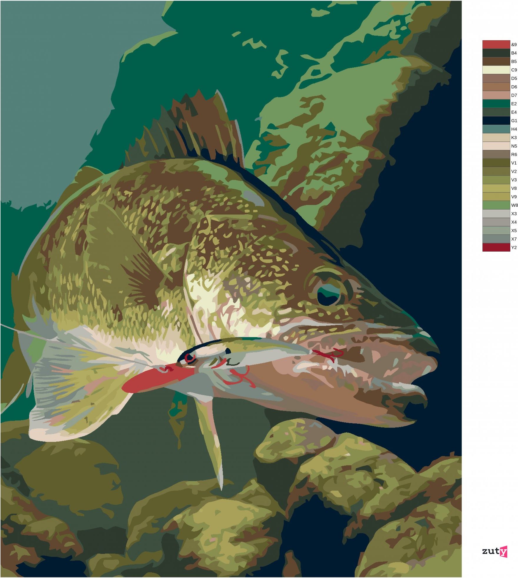 zuty Malování podle čísel - ŠTIKA CHYCENÁ NA HÁČEK (AL AGNEW) - Rozměr: 40x50 cm, Rámování: Varianta: vypnuté plátno na rám - obrázek 9