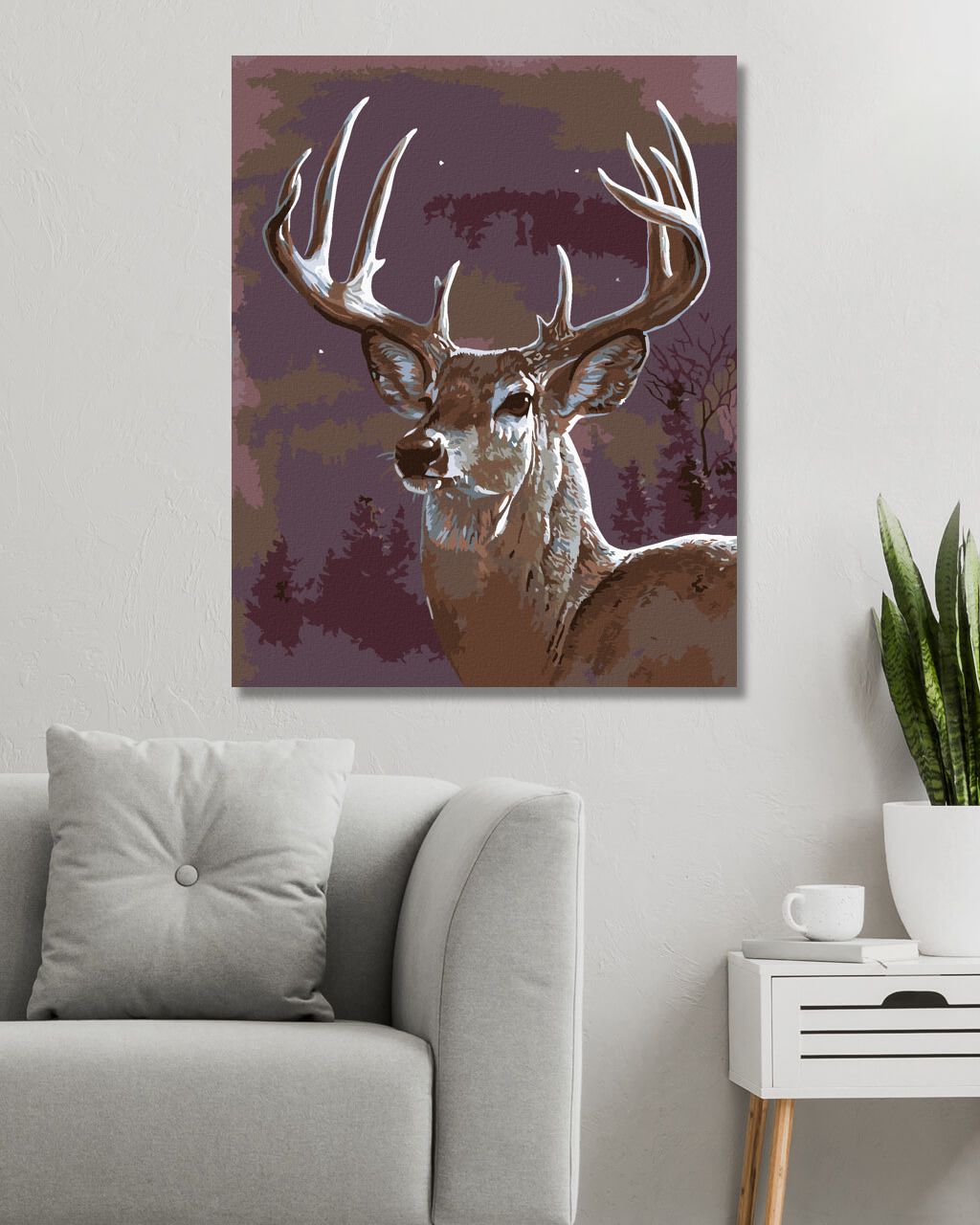 zuty Malování podle čísel - PORTRÉT JELEN (AL AGNEW) - Rozměr: 40x50 cm, Rámování: Varianta: vypnuté plátno na rám - obrázek 2