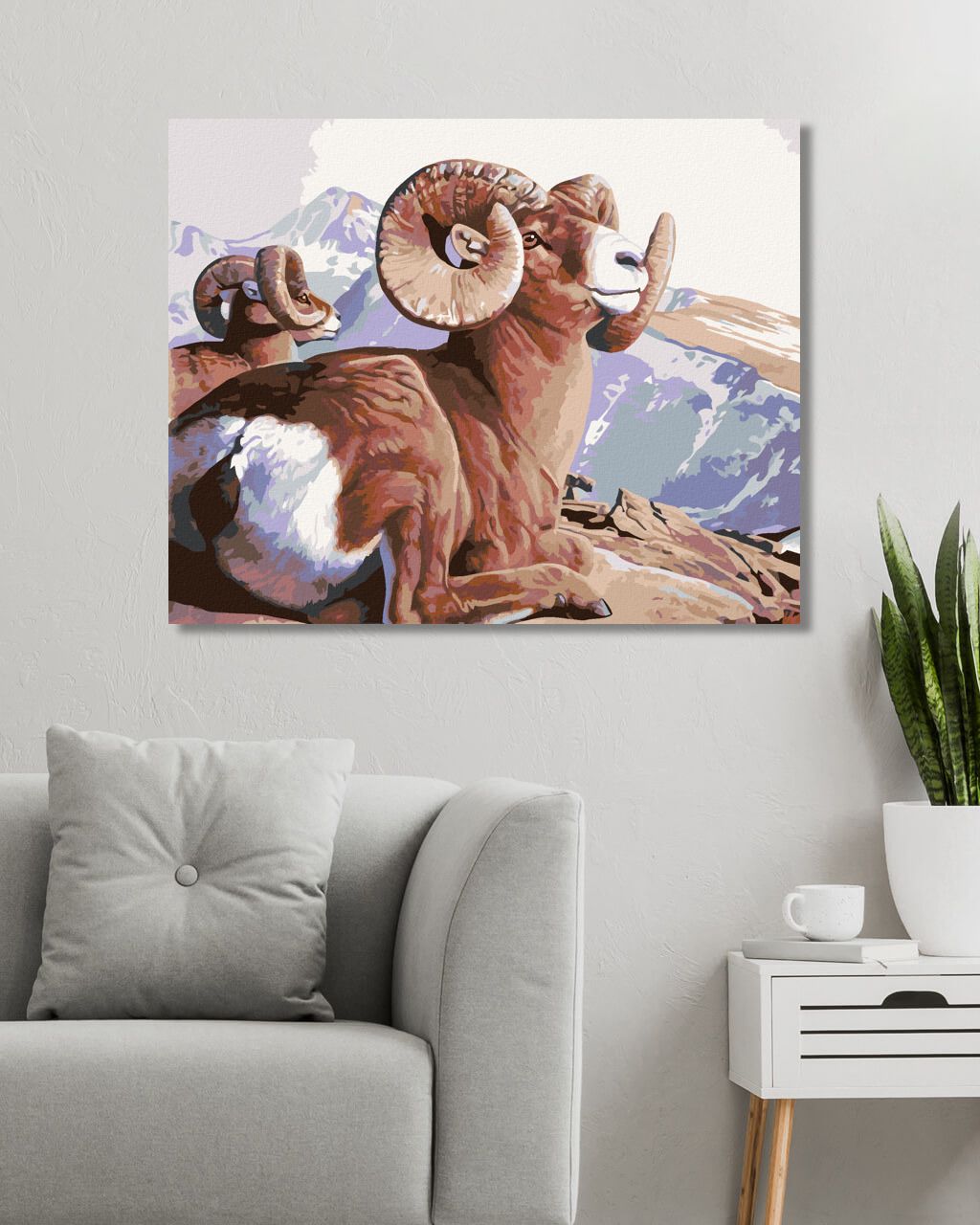 zuty Malování podle čísel - OVCE TLUSTOROHÁ NA SKÁLE (AL AGNEW) - Rozměr: 40x50 cm, Rámování: Varianta: bez rámu a bez vypnutí plátna - obrázek 5