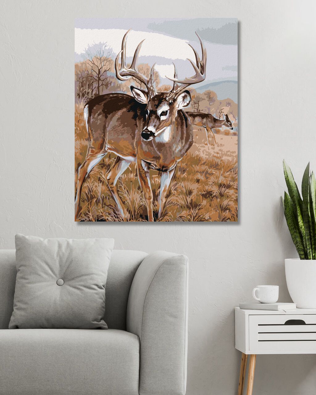 zuty Malování podle čísel - JELEN S DRUŽKOU NA LOUCE (AL AGNEW) - Rozměr: 40x50 cm, Rámování: Varianta: bez rámu a bez vypnutí plátna - obrázek 9
