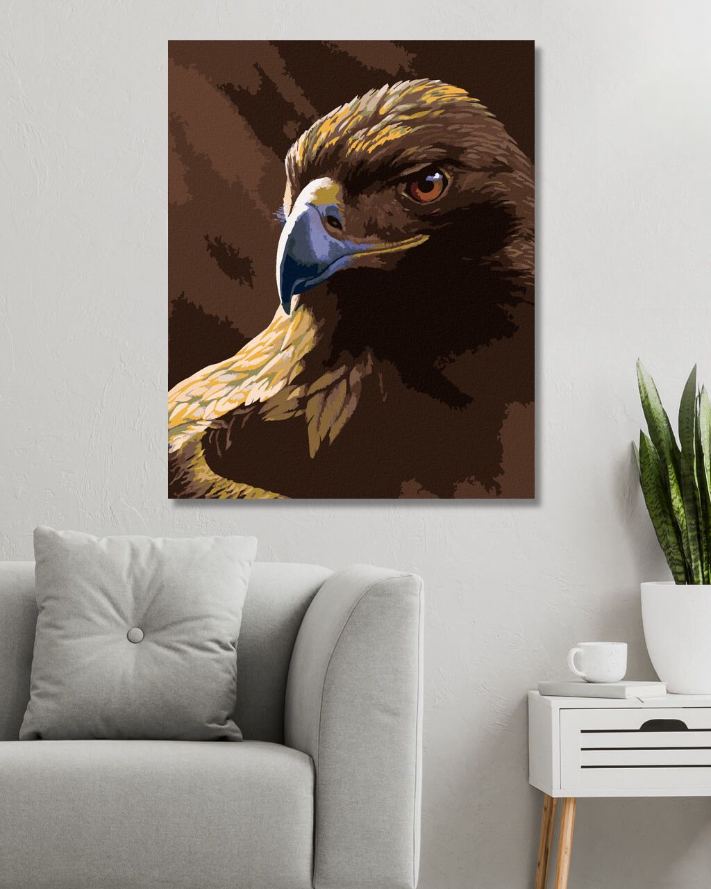 zuty Malování podle čísel - PORTRÉT OREL (AL AGNEW) - Rozměr: 40x50 cm, Rámování: Varianta: vypnuté plátno na rám - obrázek 5