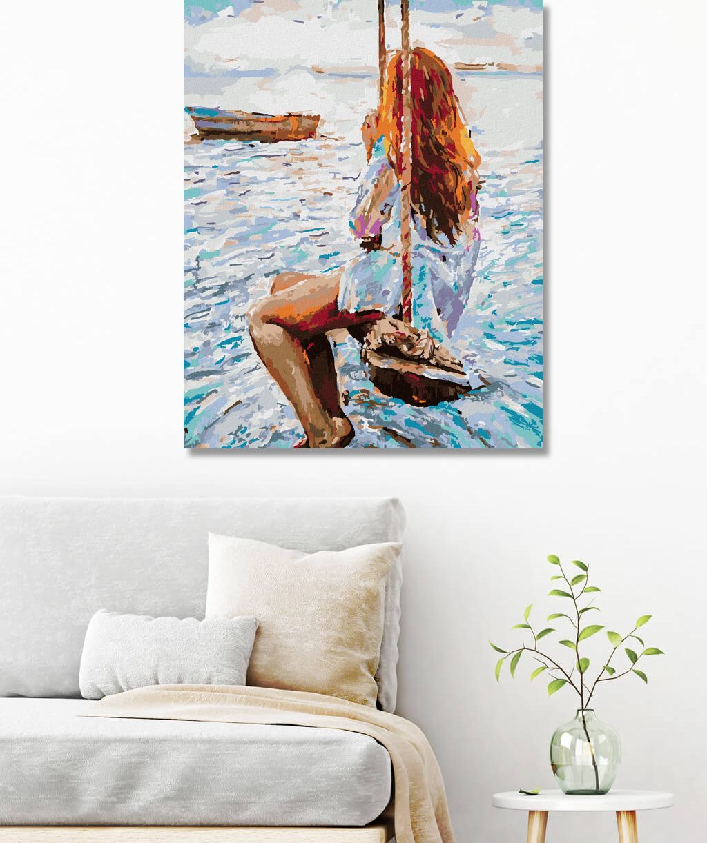 zuty Malování podle čísel - DÍVKA NA DŘEVĚNÉ HOUPAČCE - Rozměr: 40x50 cm, Rámování: Varianta: bez rámu a bez vypnutí plátna - obrázek 10
