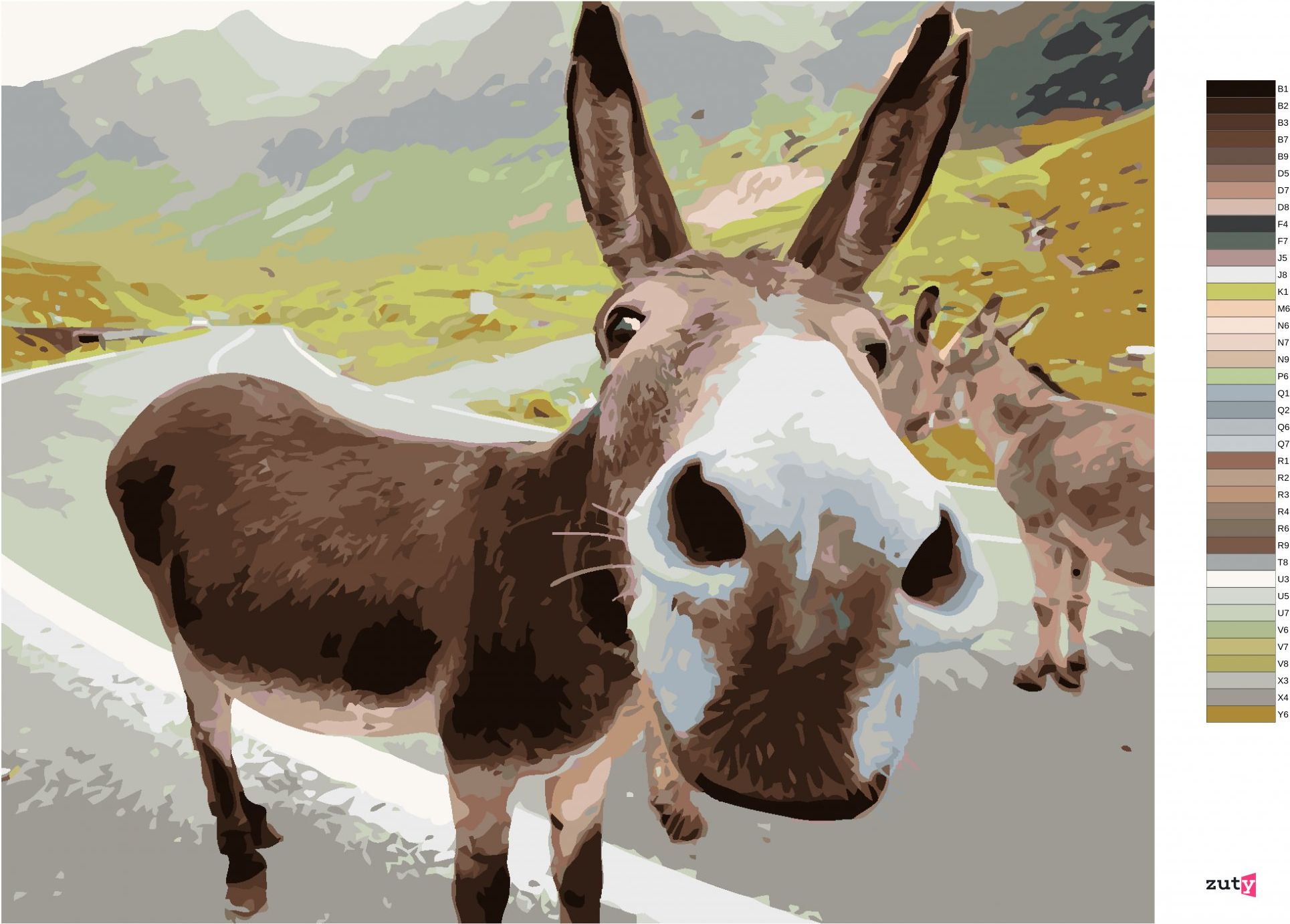 zuty Malování podle čísel - OSEL NA SILNICI - Rozměr: 40x50 cm, Rámování: Varianta: vypnuté plátno na rám - obrázek 8