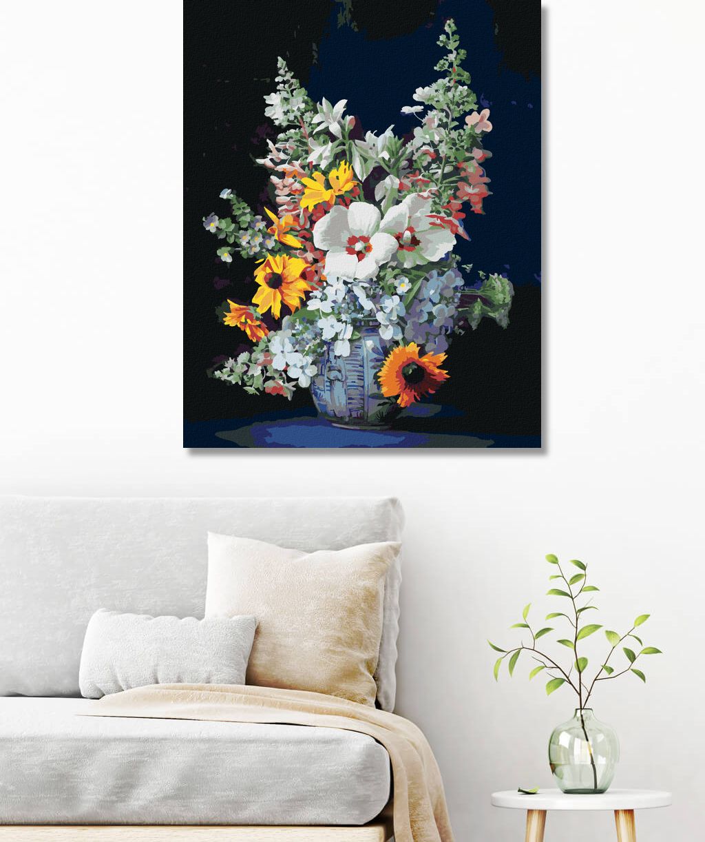 zuty Malování podle čísel - ZÁTIŠÍ HORTENZIE V KERAMICKÉ VÁZE (PIETER WAGEMANS) - Rozměr: 40x50 cm, Rámování: Varianta: bez rámu a bez vypnutí plátna - obrázek 6