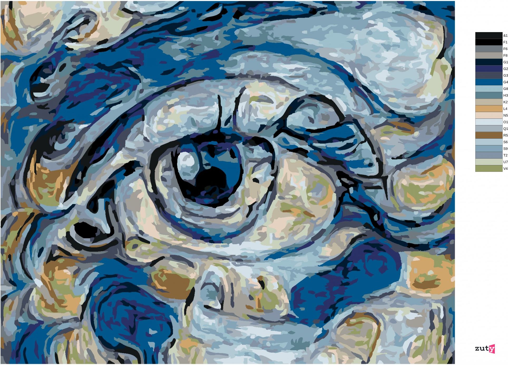 zuty Malování podle čísel - ABSTRAKTNÍ OKO MLADÉ DÍVKY - Rozměr: 40x50 cm, Rámování: Varianta: bez rámu a bez vypnutí plátna - obrázek 4