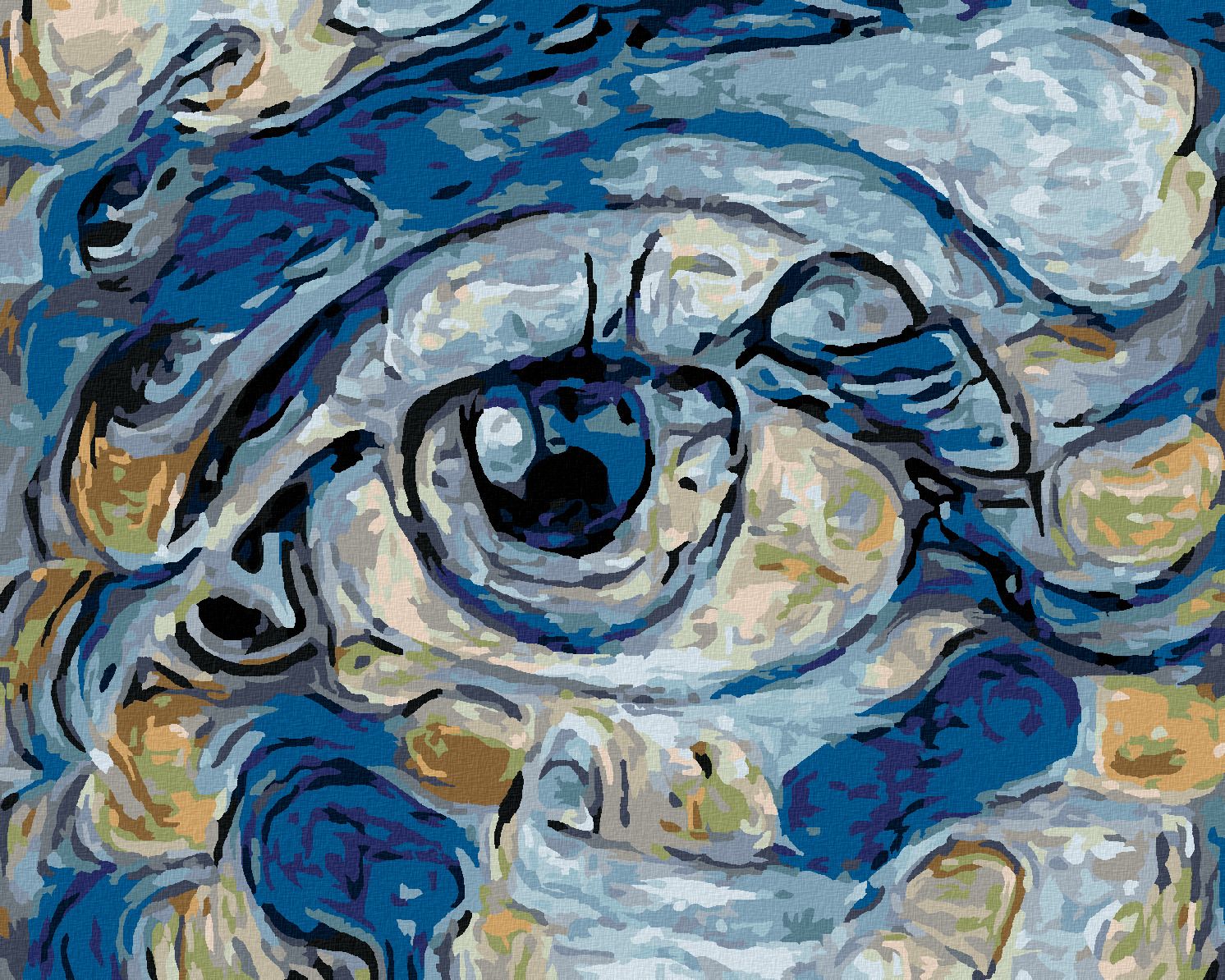 zuty Malování podle čísel - ABSTRAKTNÍ OKO MLADÉ DÍVKY - Rozměr: 40x50 cm, Rámování: Varianta: vypnuté plátno na rám - obrázek 1