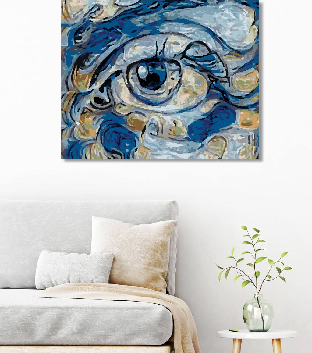 zuty Malování podle čísel - ABSTRAKTNÍ OKO MLADÉ DÍVKY - Rozměr: 40x50 cm, Rámování: Varianta: vypnuté plátno na rám - obrázek 8