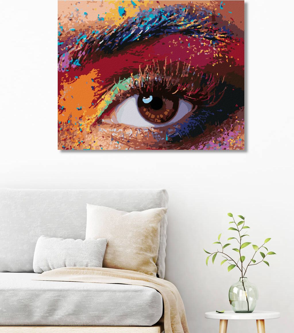 zuty Malování podle čísel - ŽENSKÉ BAREVNÉ OKO - Rozměr: 40x50 cm, Rámování: Varianta: vypnuté plátno na rám - obrázek 9