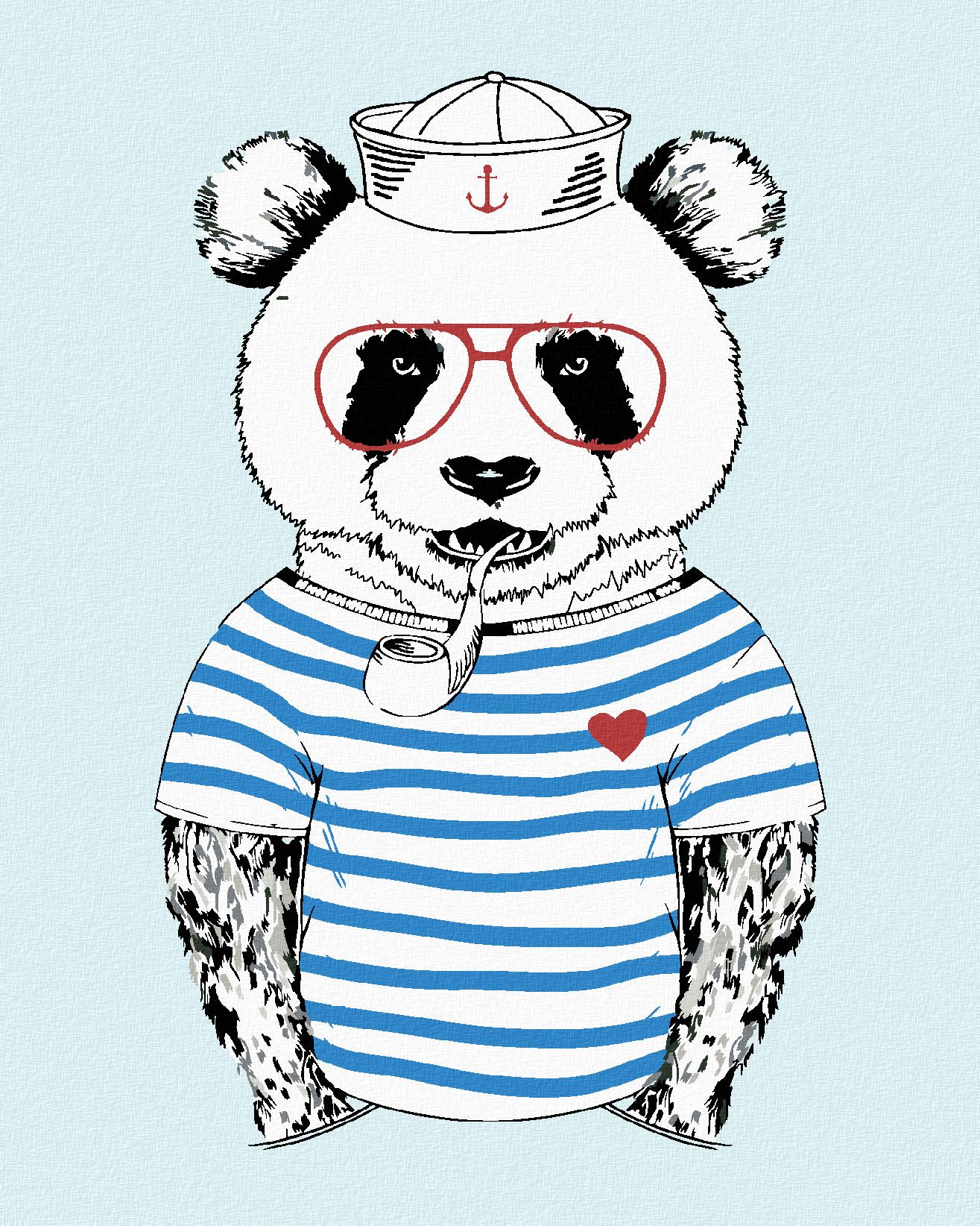zuty Malování podle čísel - NÁMOŘNÍK PANDA - Rozměr: 40x50 cm, Rámování: Varianta: vypnuté plátno na rám - obrázek 1