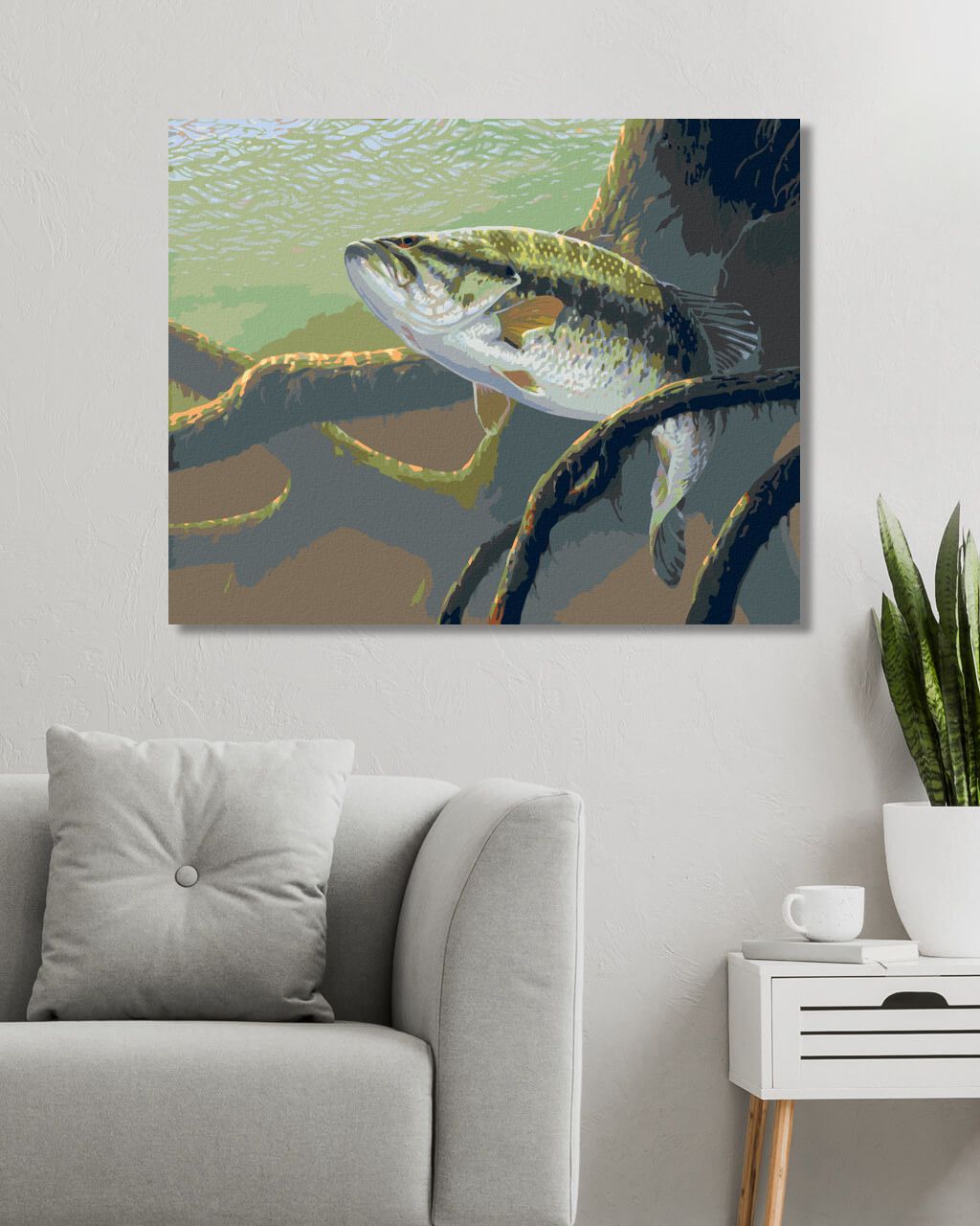 zuty Malování podle čísel - RYBA A PODVODNÍ KOŘENY STROMU (AL AGNEW) - Rozměr: 40x50 cm, Rámování: Varianta: bez rámu a bez vypnutí plátna - obrázek 8