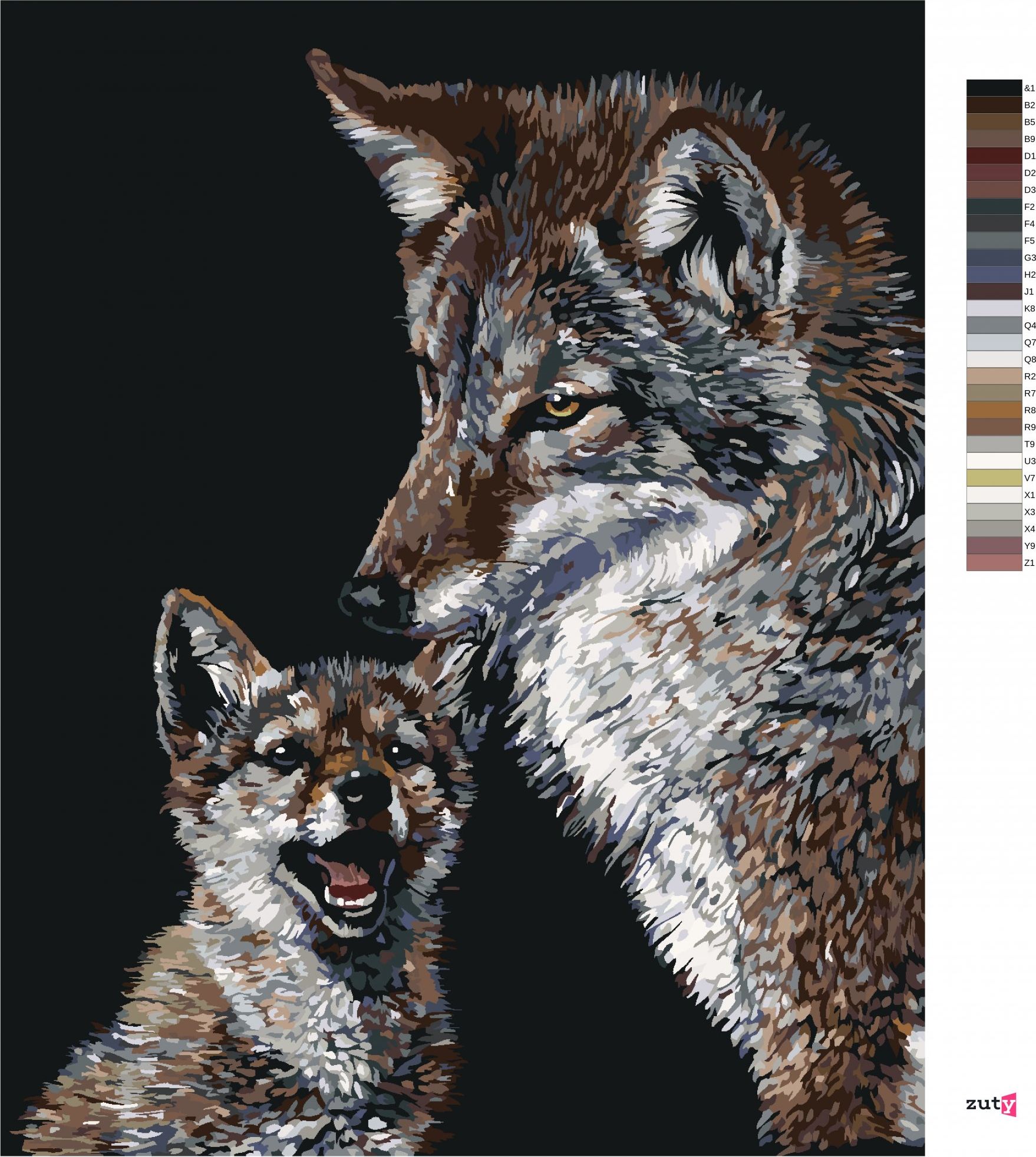 zuty Malování podle čísel - KOJOT A MLÁDĚ (AL AGNEW) - Rozměr: 40x50 cm, Rámování: Varianta: vypnuté plátno na rám - obrázek 5