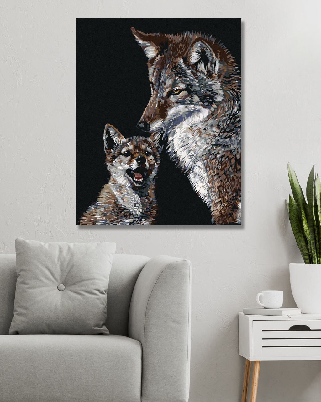 zuty Malování podle čísel - KOJOT A MLÁDĚ (AL AGNEW) - Rozměr: 40x50 cm, Rámování: Varianta: vypnuté plátno na rám - obrázek 7
