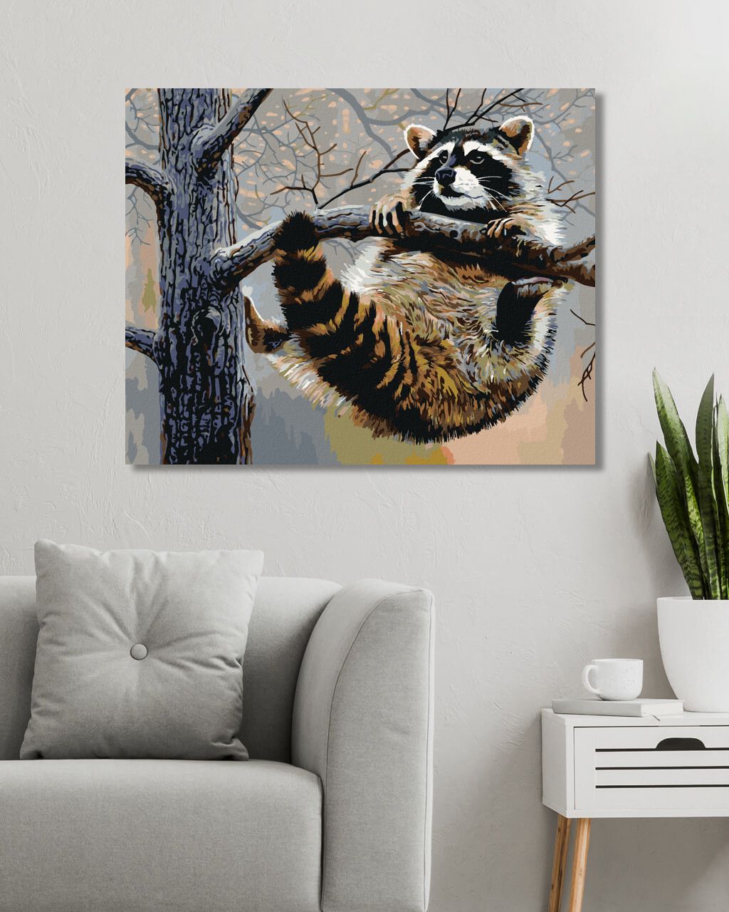 zuty Malování podle čísel - MÝVAL VISÍCÍ NA VĚTVI (AL AGNEW) - Rozměr: 40x50 cm, Rámování: Varianta: vypnuté plátno na rám - obrázek 2