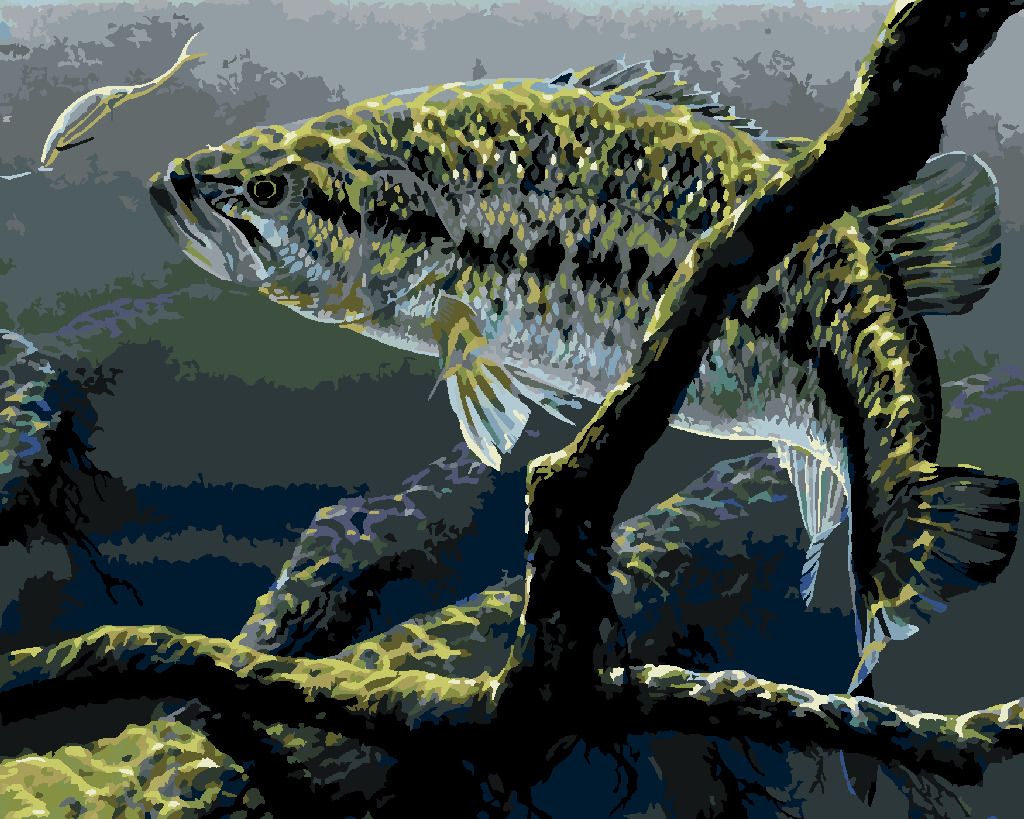 zuty Malování podle čísel - RYBA A HÁČEK (AL AGNEW) - Rozměr: 40x50 cm, Rámování: Varianta: bez rámu a bez vypnutí plátna - obrázek 10