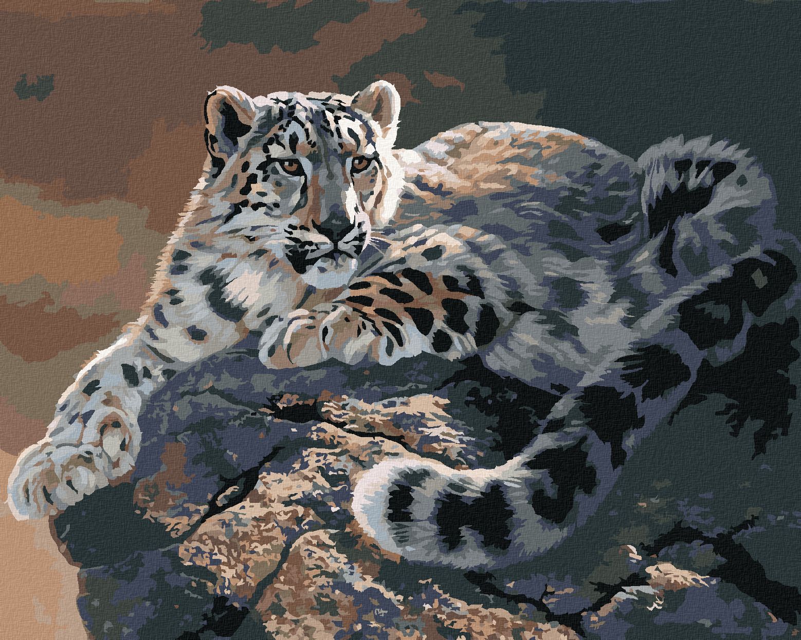 zuty Malování podle čísel - IRBIS HLEDÍCÍ ZE SKÁLY (AL AGNEW) - Rozměr: 40x50 cm, Rámování: Varianta: bez rámu a bez vypnutí plátna - obrázek 1