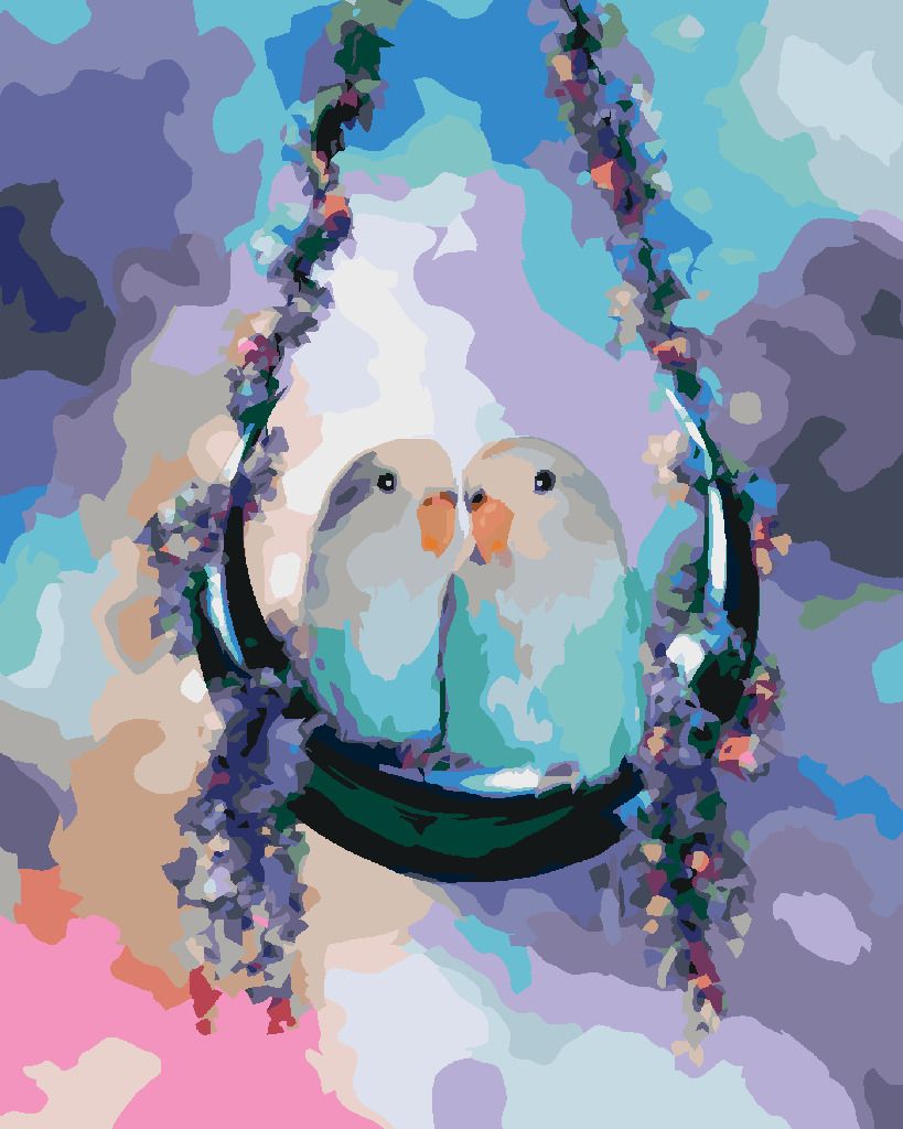 zuty Malování podle čísel - PAPOUŠEK AGAPORNIS NA HOUPAČCE (CAROL CAVALARIS) - Rozměr: 40x50 cm, Rámování: Varianta: bez rámu a bez vypnutí plátna - obrázek 8