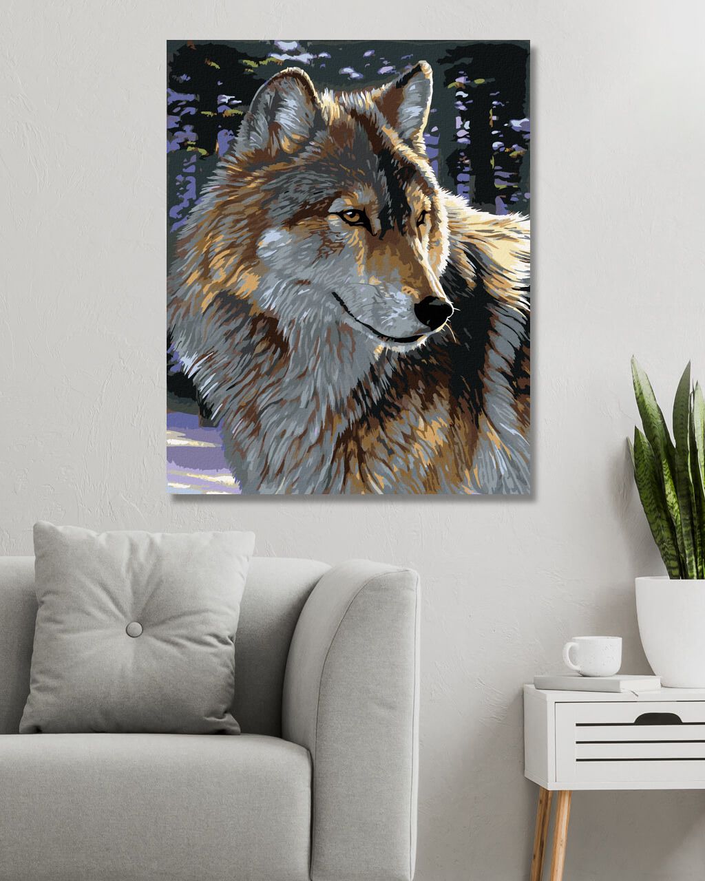 zuty Malování podle čísel - PORTRÉT VLK (AL AGNEW) - Rozměr: 40x50 cm, Rámování: Varianta: bez rámu a bez vypnutí plátna - obrázek 7