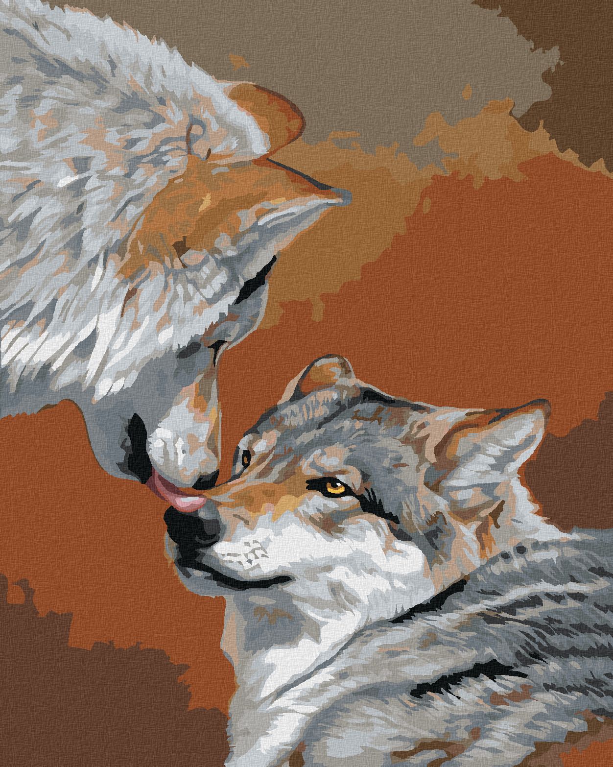 zuty Malování podle čísel - VLK POLIBEK (AL AGNEW) - Rozměr: 40x50 cm, Rámování: Varianta: vypnuté plátno na rám - obrázek 1
