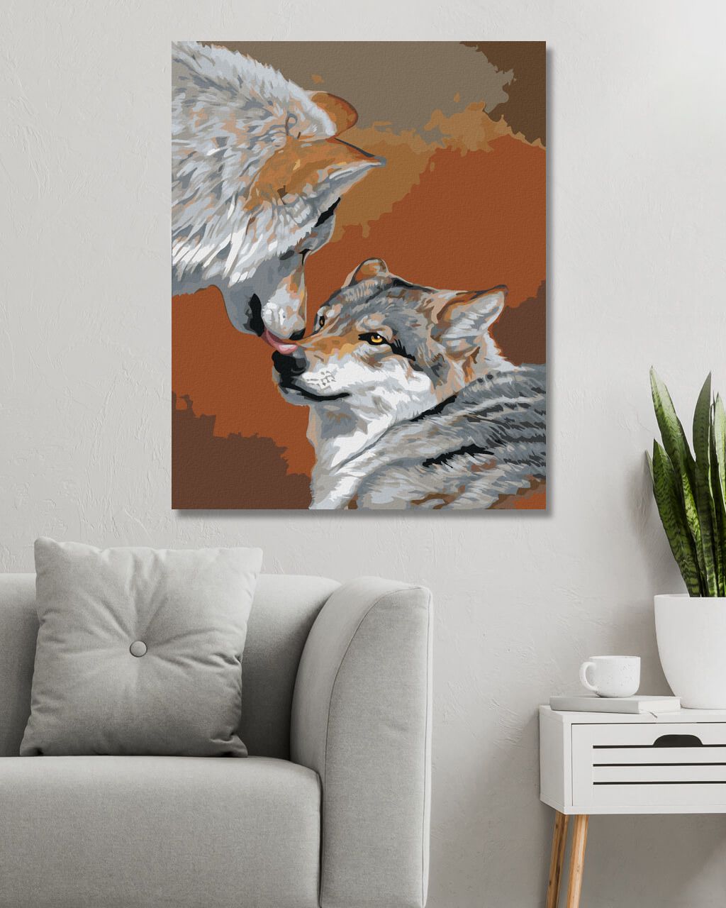 zuty Malování podle čísel - VLK POLIBEK (AL AGNEW) - Rozměr: 40x50 cm, Rámování: Varianta: vypnuté plátno na rám - obrázek 2