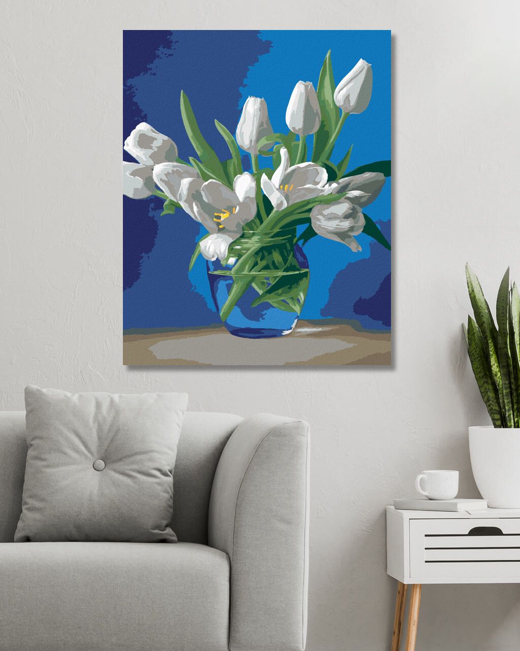 zuty Malování podle čísel - ZÁTIŠÍ TULIPÁNY VE SKLENĚNÉ VÁZE (PIETER WAGEMANS) - Rozměr: 40x50 cm, Rámování: Varianta: bez rámu a bez vypnutí plátna - obrázek 5