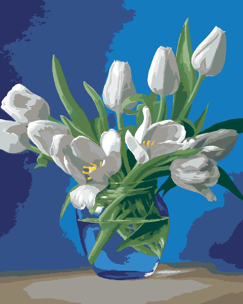 zuty Malování podle čísel - ZÁTIŠÍ TULIPÁNY VE SKLENĚNÉ VÁZE (PIETER WAGEMANS) - Rozměr: 40x50 cm, Rámování: Varianta: vypnuté plátno na rám - obrázek 8