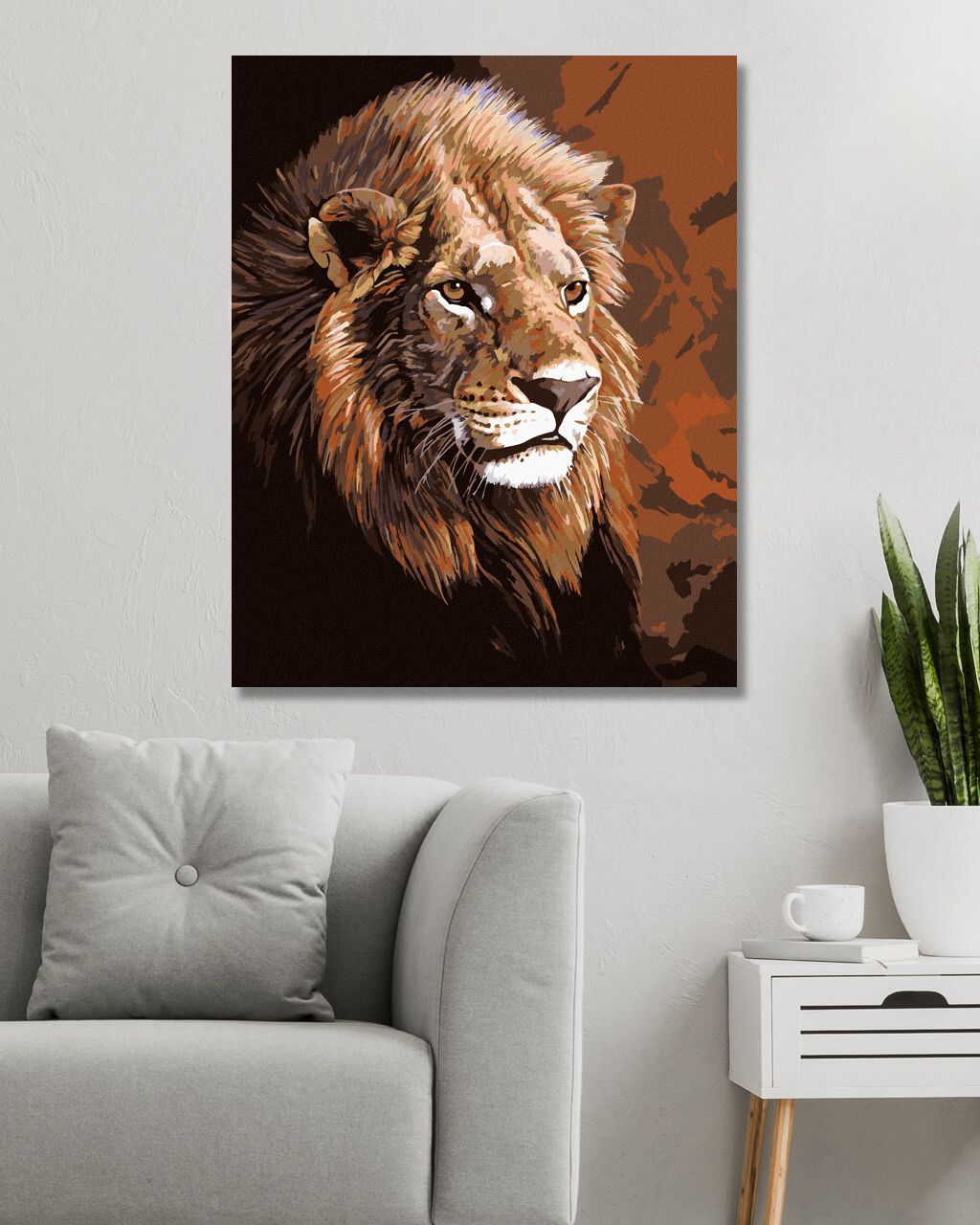 zuty Malování podle čísel - PORTRÉT LEV (AL AGNEW) - Rozměr: 40x50 cm, Rámování: Varianta: vypnuté plátno na rám - obrázek 4