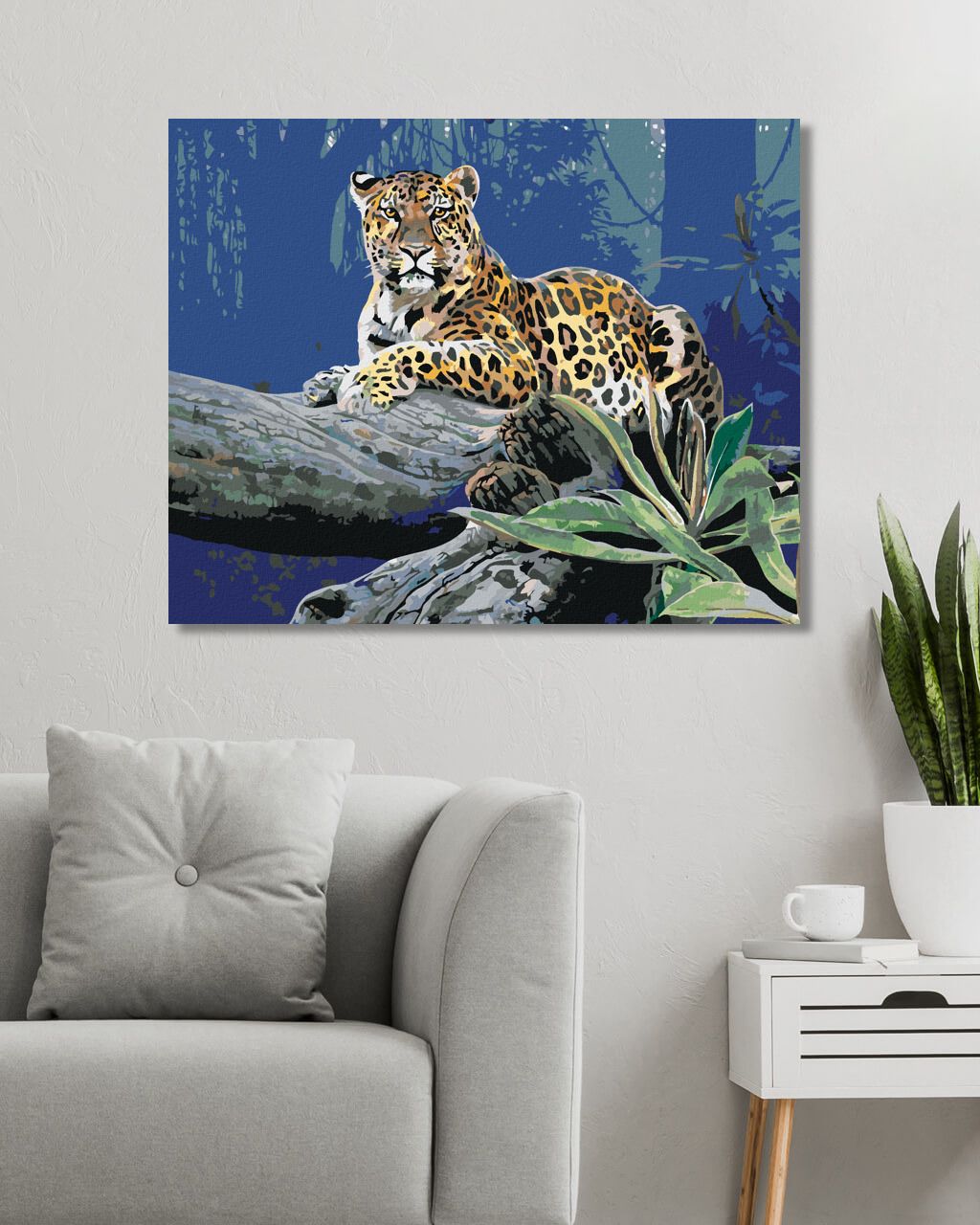 zuty Malování podle čísel - LEOPARD NA VĚTVI V DŽUNGLI (AL AGNEW) - Rozměr: 40x50 cm, Rámování: Varianta: vypnuté plátno na rám - obrázek 10