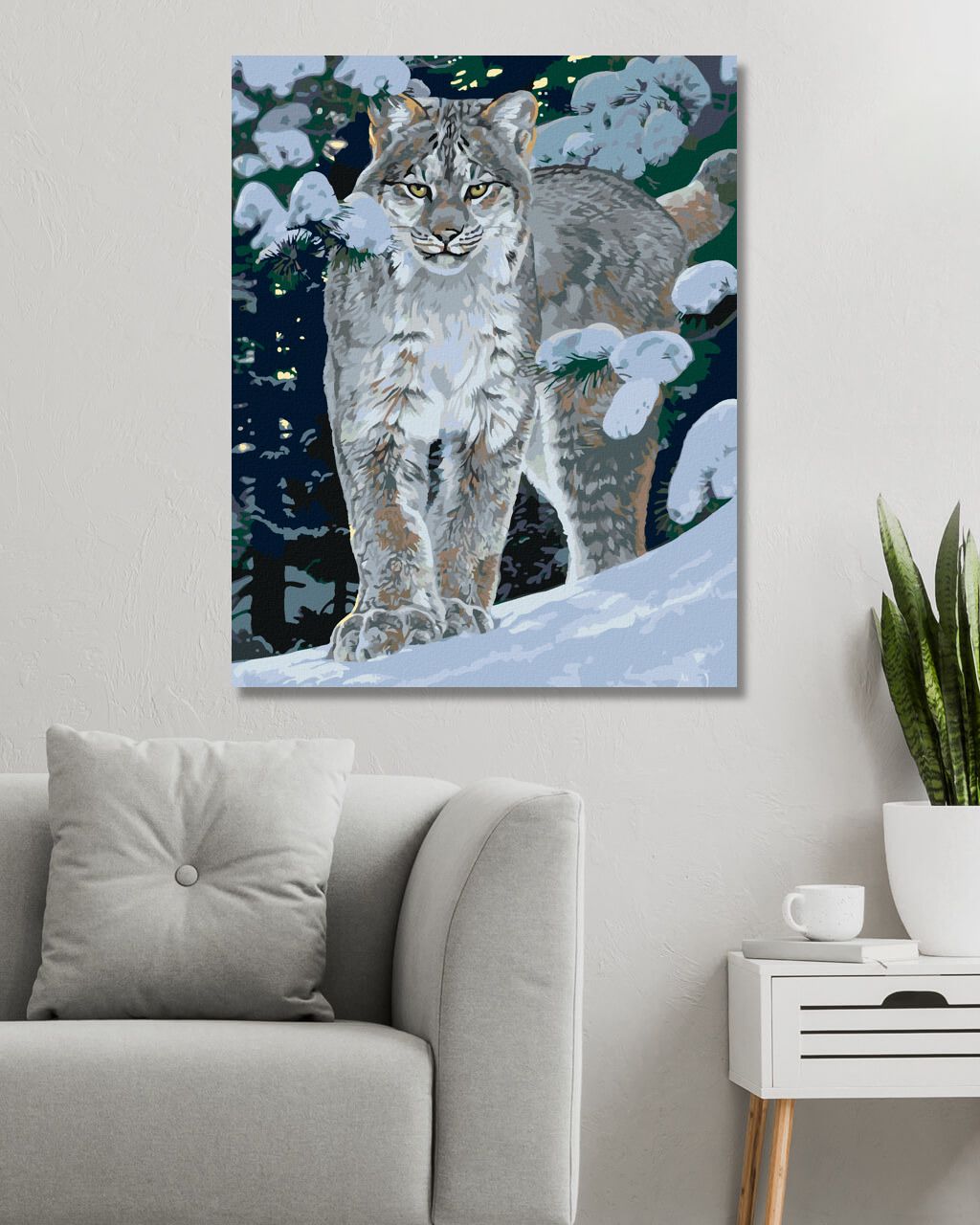 zuty Malování podle čísel - RYS V ZIMĚ (AL AGNEW) - Rozměr: 40x50 cm, Rámování: Varianta: vypnuté plátno na rám - obrázek 4