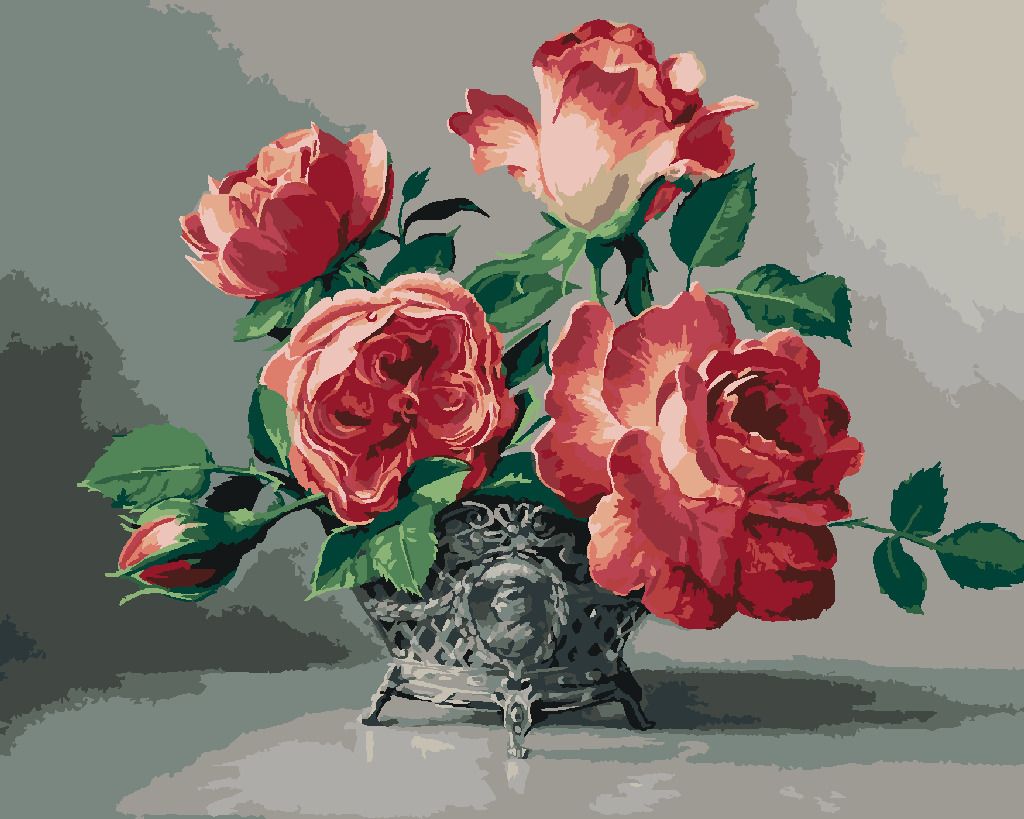 zuty Malování podle čísel - ZÁTIŠÍ RŮŽOVÉ RŮŽE VE ZDOBENÉ VÁZE (PIETER WAGEMANS) - Rozměr: 40x50 cm, Rámování: Varianta: bez rámu a bez vypnutí plátna - obrázek 10