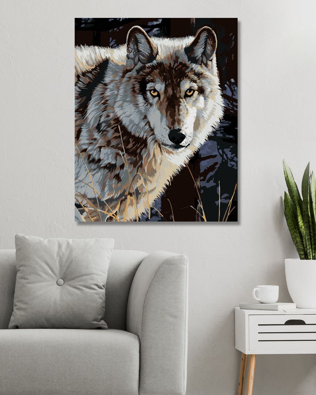 zuty Malování podle čísel - PORTRÉT VLK II (AL AGNEW) - Rozměr: 40x50 cm, Rámování: Varianta: bez rámu a bez vypnutí plátna - obrázek 8