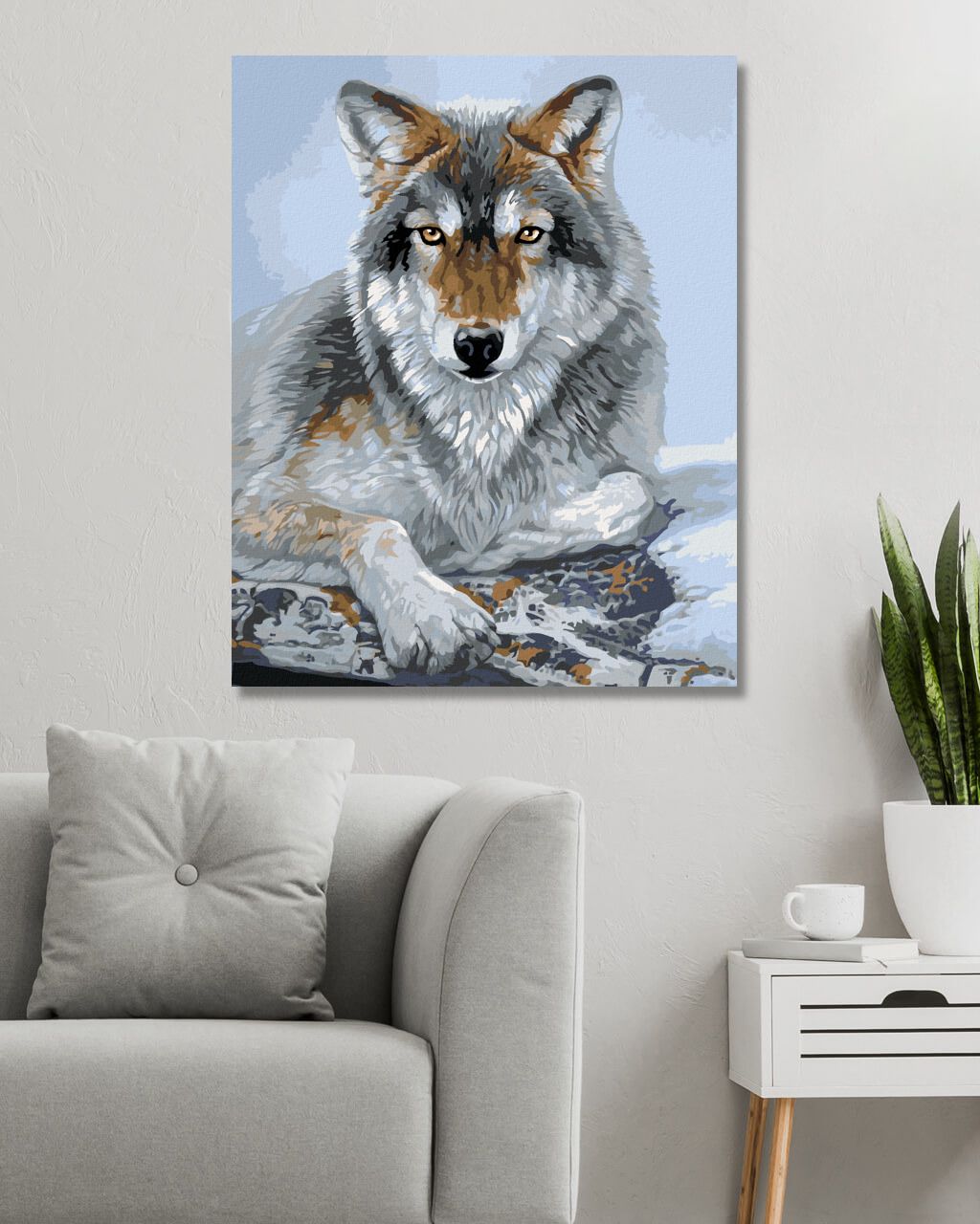 zuty Malování podle čísel - LEŽÍCÍ VLK (AL AGNEW) - Rozměr: 40x50 cm, Rámování: Varianta: bez rámu a bez vypnutí plátna - obrázek 8
