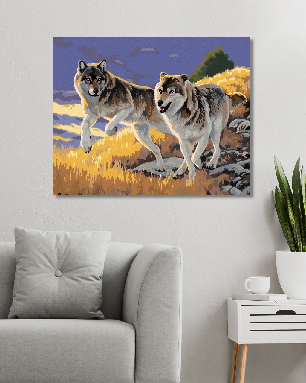 zuty Malování podle čísel - BĚŽÍCÍ VLK (AL AGNEW) - Rozměr: 40x50 cm, Rámování: Varianta: bez rámu a bez vypnutí plátna - obrázek 5