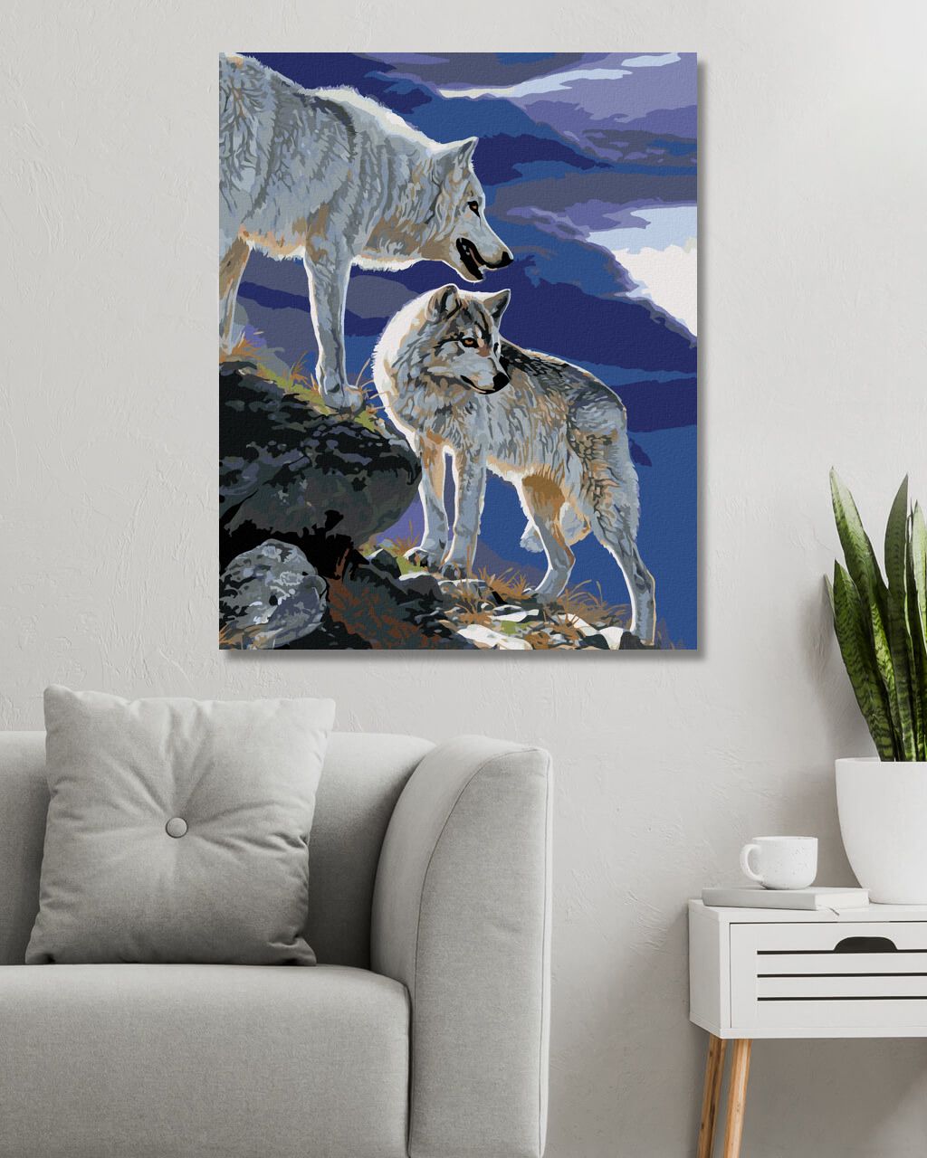 zuty Malování podle čísel - VLK V TUNDŘE (AL AGNEW) - Rozměr: 40x50 cm, Rámování: Varianta: bez rámu a bez vypnutí plátna - obrázek 5