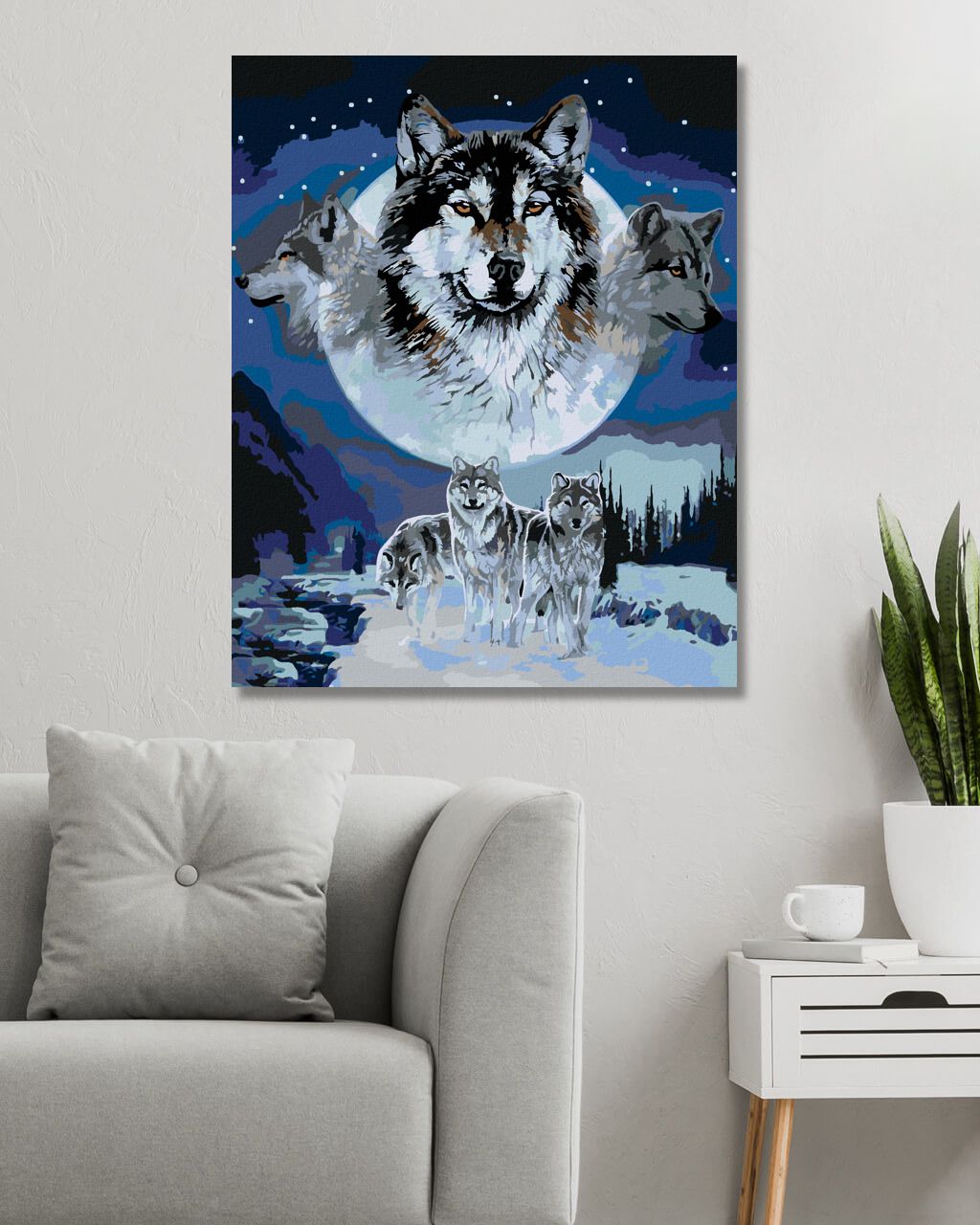 zuty Malování podle čísel - VLCI A ÚPLNĚK (AL AGNEW) - Rozměr: 40x50 cm, Rámování: Varianta: vypnuté plátno na rám - obrázek 7