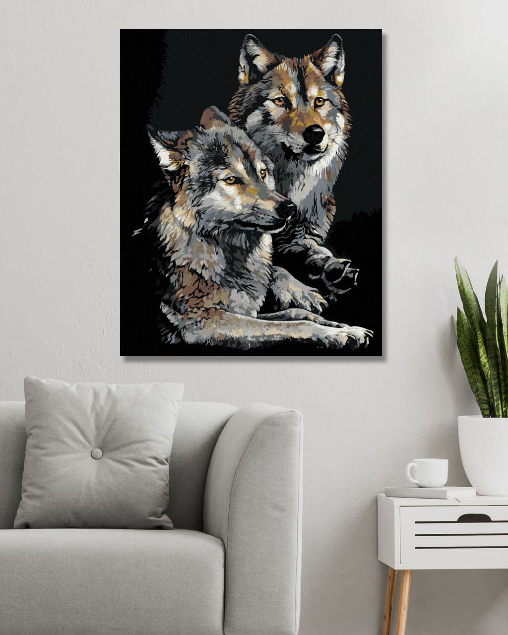 zuty Malování podle čísel - LEŽÍCÍ VLCI (AL AGNEW) - Rozměr: 40x50 cm, Rámování: Varianta: bez rámu a bez vypnutí plátna - obrázek 3