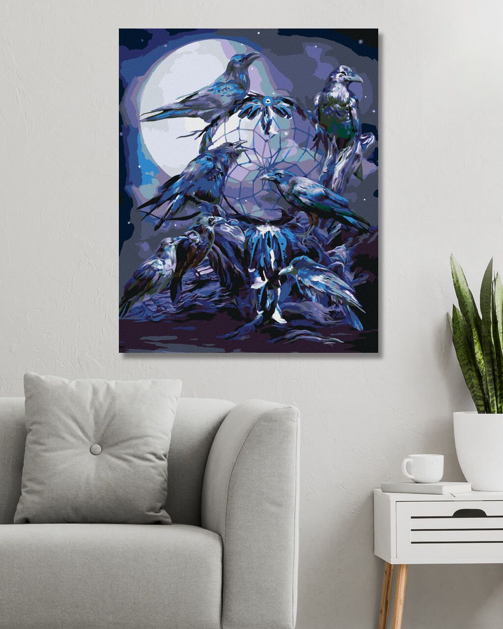 zuty Malování podle čísel - HAVRAN A LAPAČ SNŮ (CAROL CAVALARIS) - Rozměr: 40x50 cm, Rámování: Varianta: vypnuté plátno na rám - obrázek 8