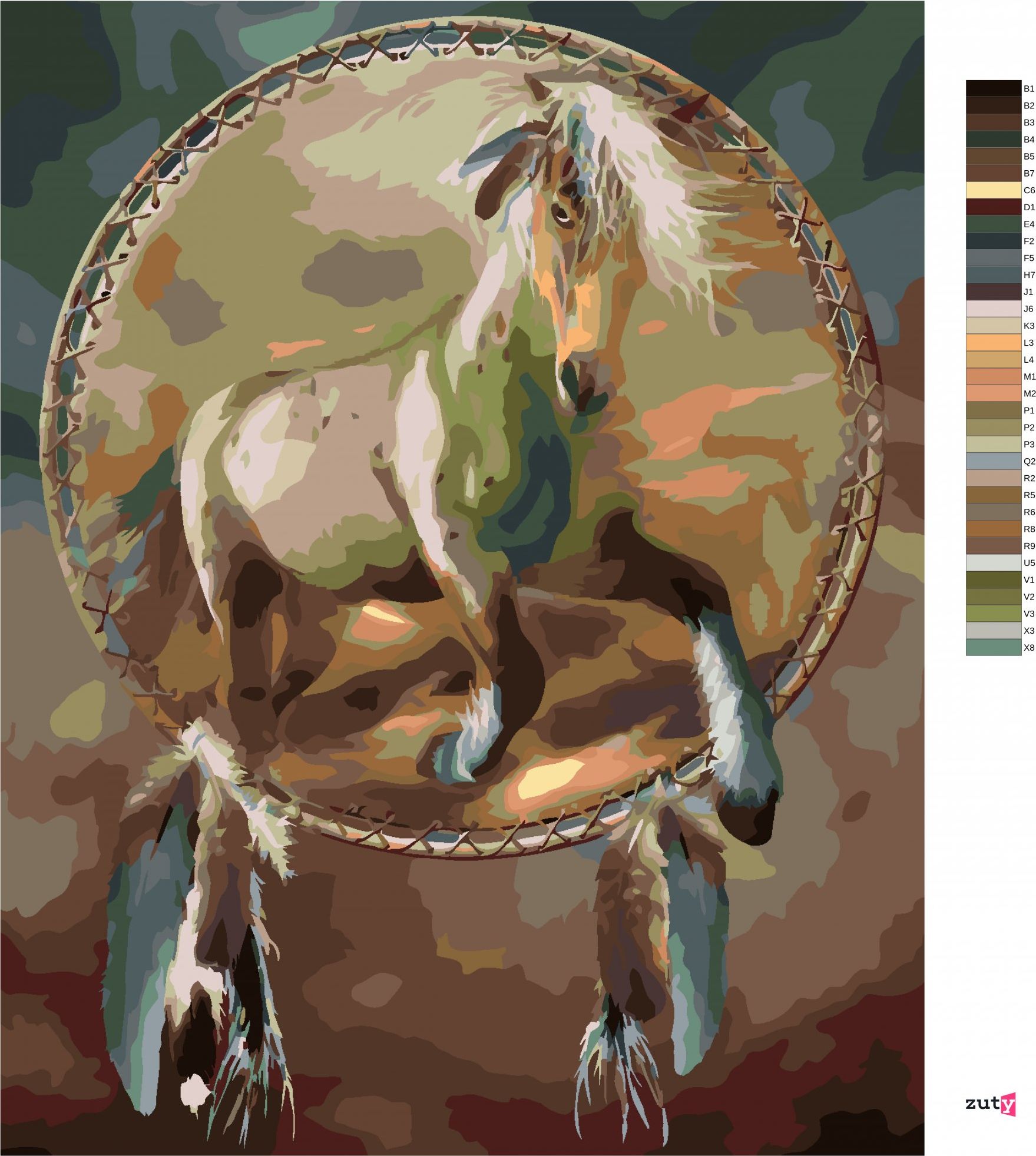 zuty Malování podle čísel - KŮŇ A LAPAČ SNŮ (CAROL CAVALARIS) - Rozměr: 40x50 cm, Rámování: Varianta: vypnuté plátno na rám - obrázek 6
