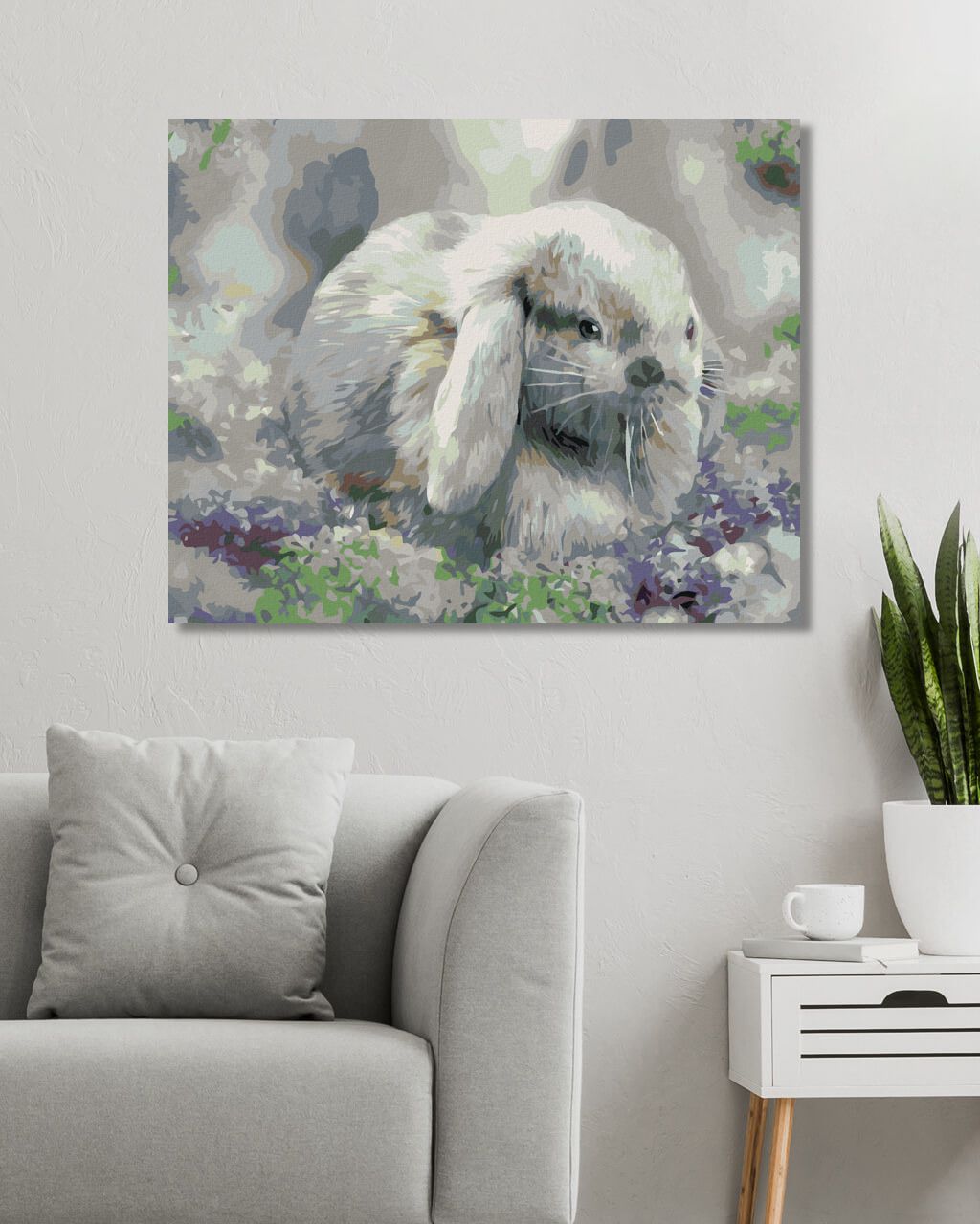 zuty Malování podle čísel – KRÁLÍK V ŠEŘÍKU (CAROL CAVALARIS) - Rozměr: 40x50 cm, Rámování: Varianta: bez rámu a bez vypnutí plátna - obrázek 4