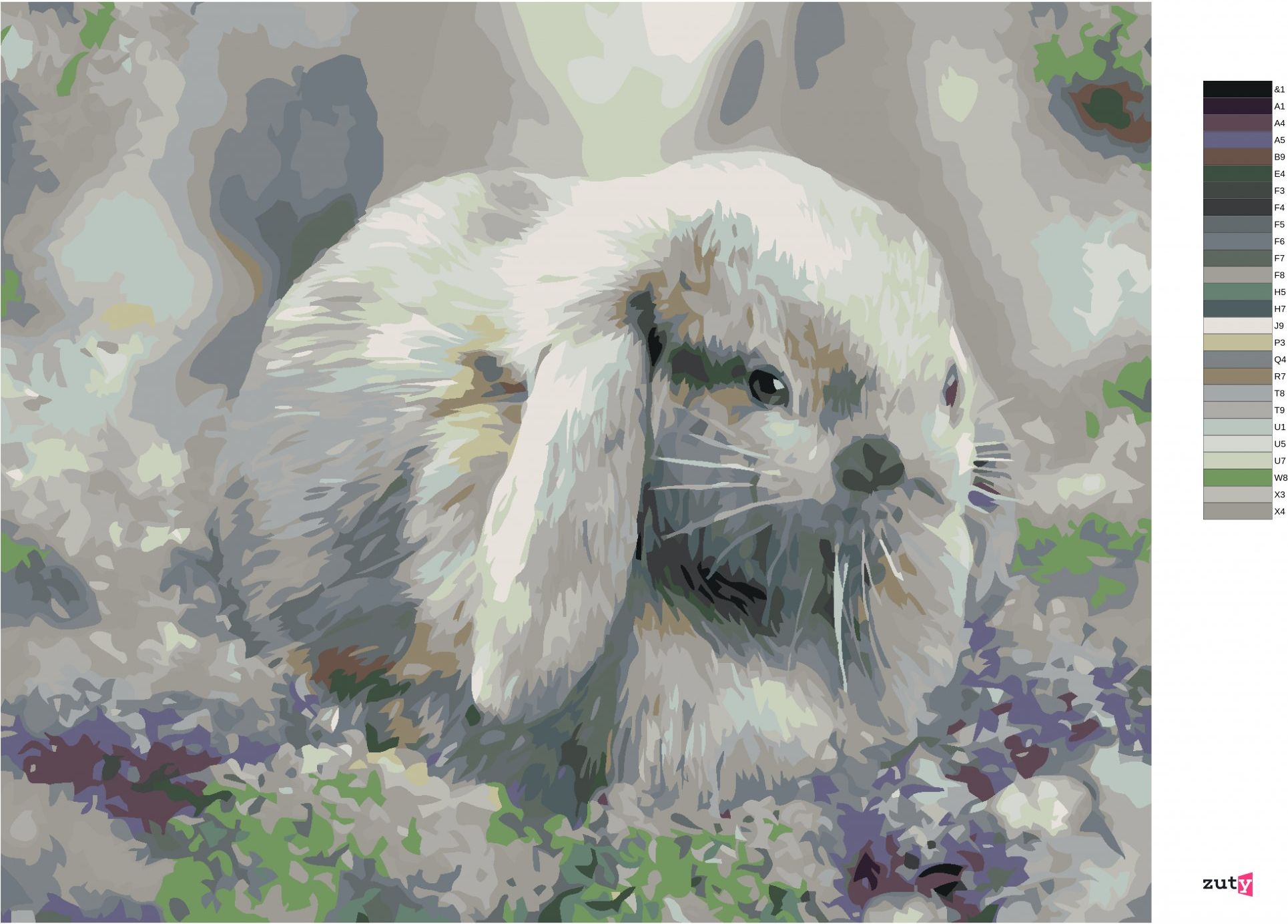 zuty Malování podle čísel – KRÁLÍK V ŠEŘÍKU (CAROL CAVALARIS) - Rozměr: 40x50 cm, Rámování: Varianta: bez rámu a bez vypnutí plátna - obrázek 7