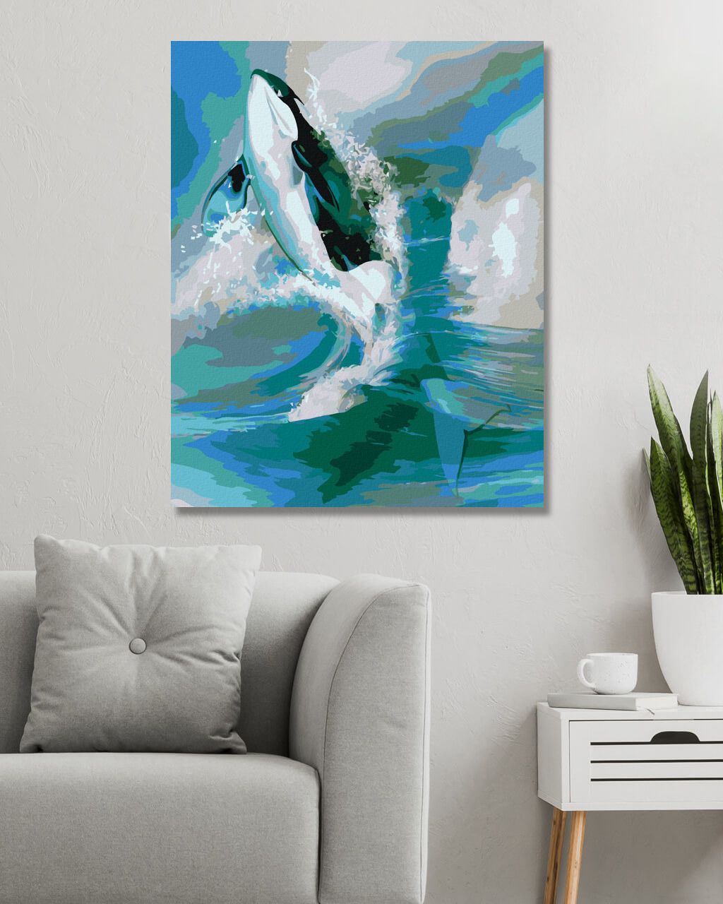 zuty Malování podle čísel - KOSATKA VE VLNÁCH (CAROL CAVALARIS) - Rozměr: 40x50 cm, Rámování: Varianta: bez rámu a bez vypnutí plátna - obrázek 3