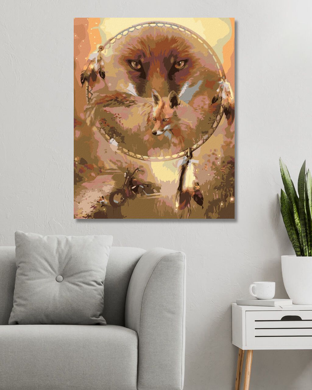 zuty Malování podle čísel – LIŠKA A LAPAČ SNŮ (CAROL CAVALARIS) - Rozměr: 40x50 cm, Rámování: Varianta: bez rámu a bez vypnutí plátna - obrázek 7