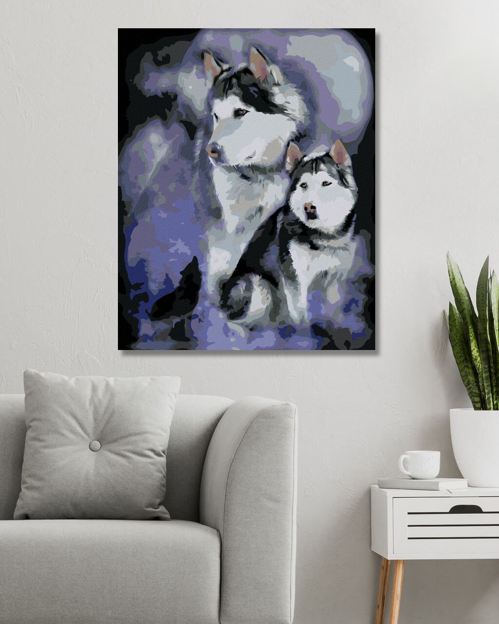 zuty Malování podle čísel – ALJAŠSKÝ MALAMUT (CAROL CAVALARIS) - Rozměr: 40x50 cm, Rámování: Varianta: bez rámu a bez vypnutí plátna - obrázek 7