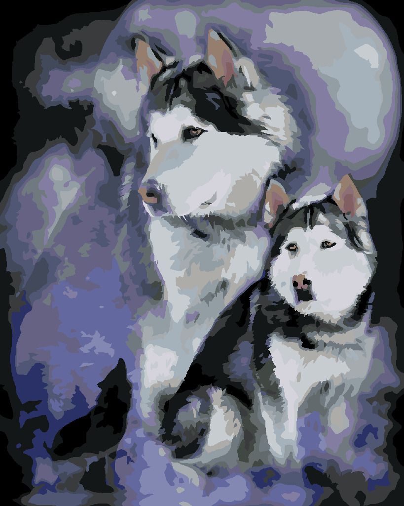 zuty Malování podle čísel – ALJAŠSKÝ MALAMUT (CAROL CAVALARIS) - Rozměr: 40x50 cm, Rámování: Varianta: bez rámu a bez vypnutí plátna - obrázek 8