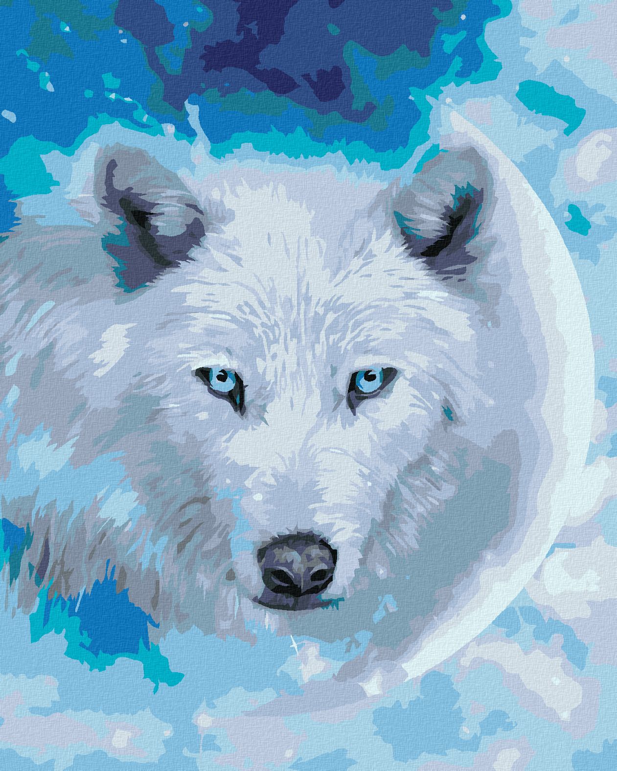zuty Malování podle čísel – BÍLÝ VLK A ÚPLNĚK (CAROL CAVALARIS) - Rozměr: 40x50 cm, Rámování: Varianta: vypnuté plátno na rám - obrázek 1