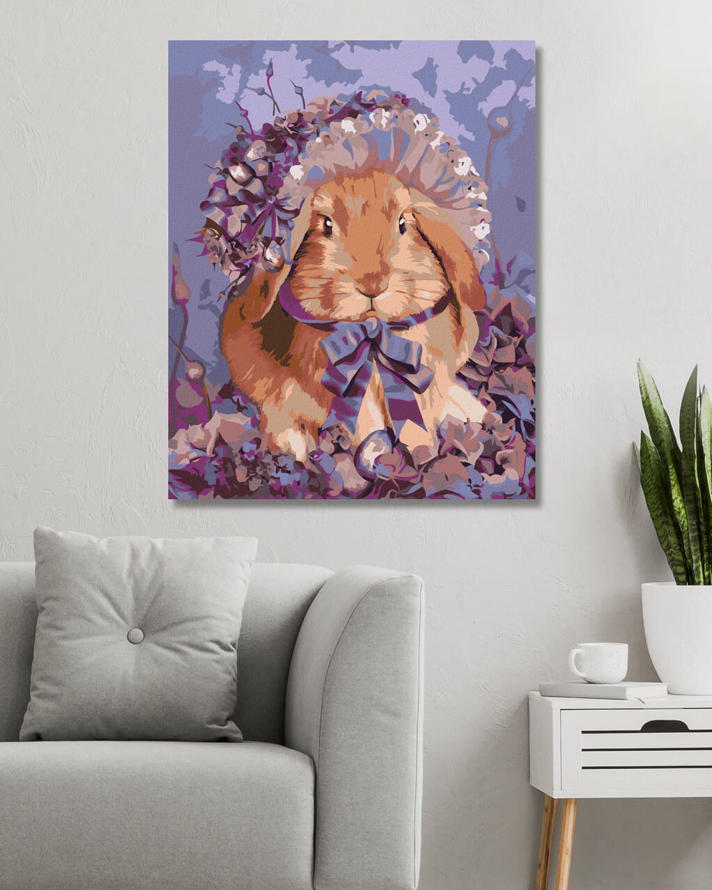 zuty Malování podle čísel – VELIKONOČNÍ ZAJÍC S ČEPICÍ(CAROL CAVALARIS) - Rozměr: 40x50 cm, Rámování: Varianta: vypnuté plátno na rám - obrázek 3