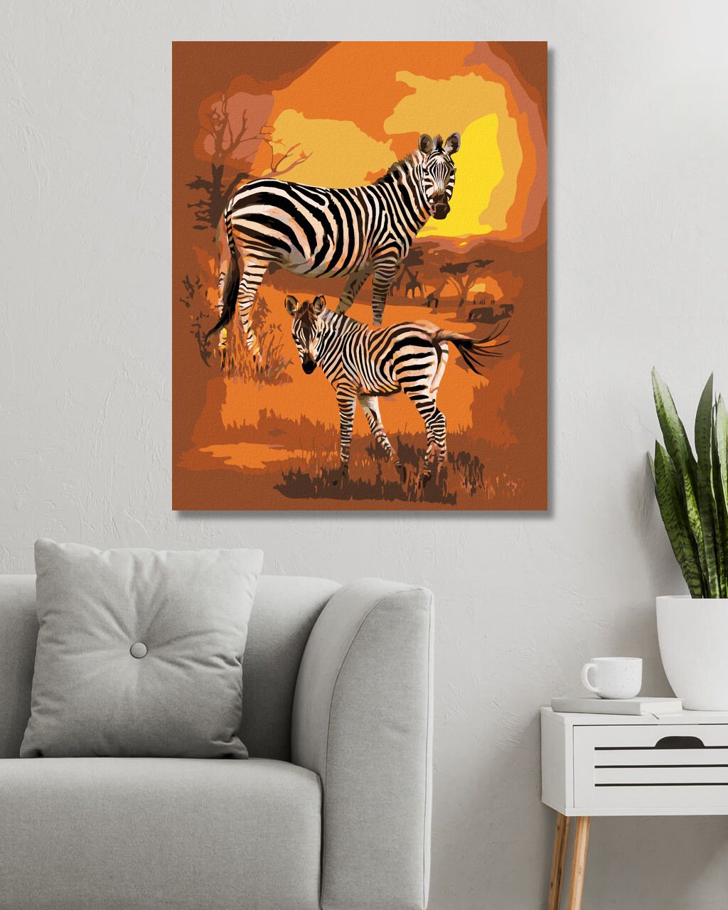 zuty Malování podle čísel - ZEBRA A MLÁDĚ (CAROL CAVALARIS) - Rozměr: 40x50 cm, Rámování: Varianta: bez rámu a bez vypnutí plátna - obrázek 5